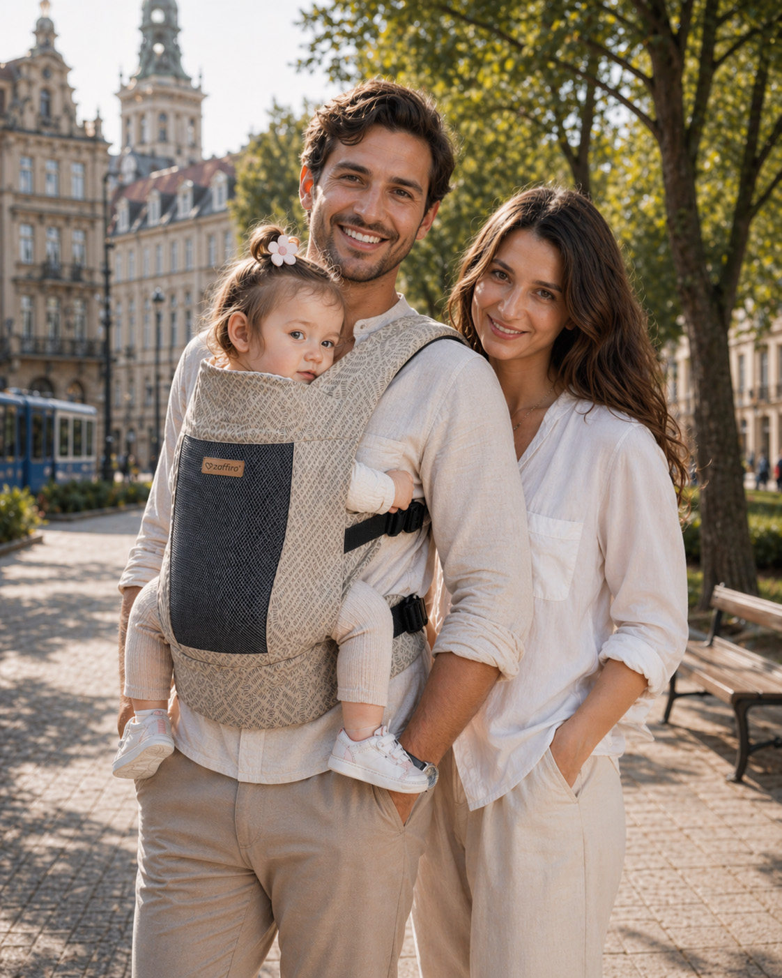 Nosidełko City Air Leaves beige – dodatkowe ujęcie