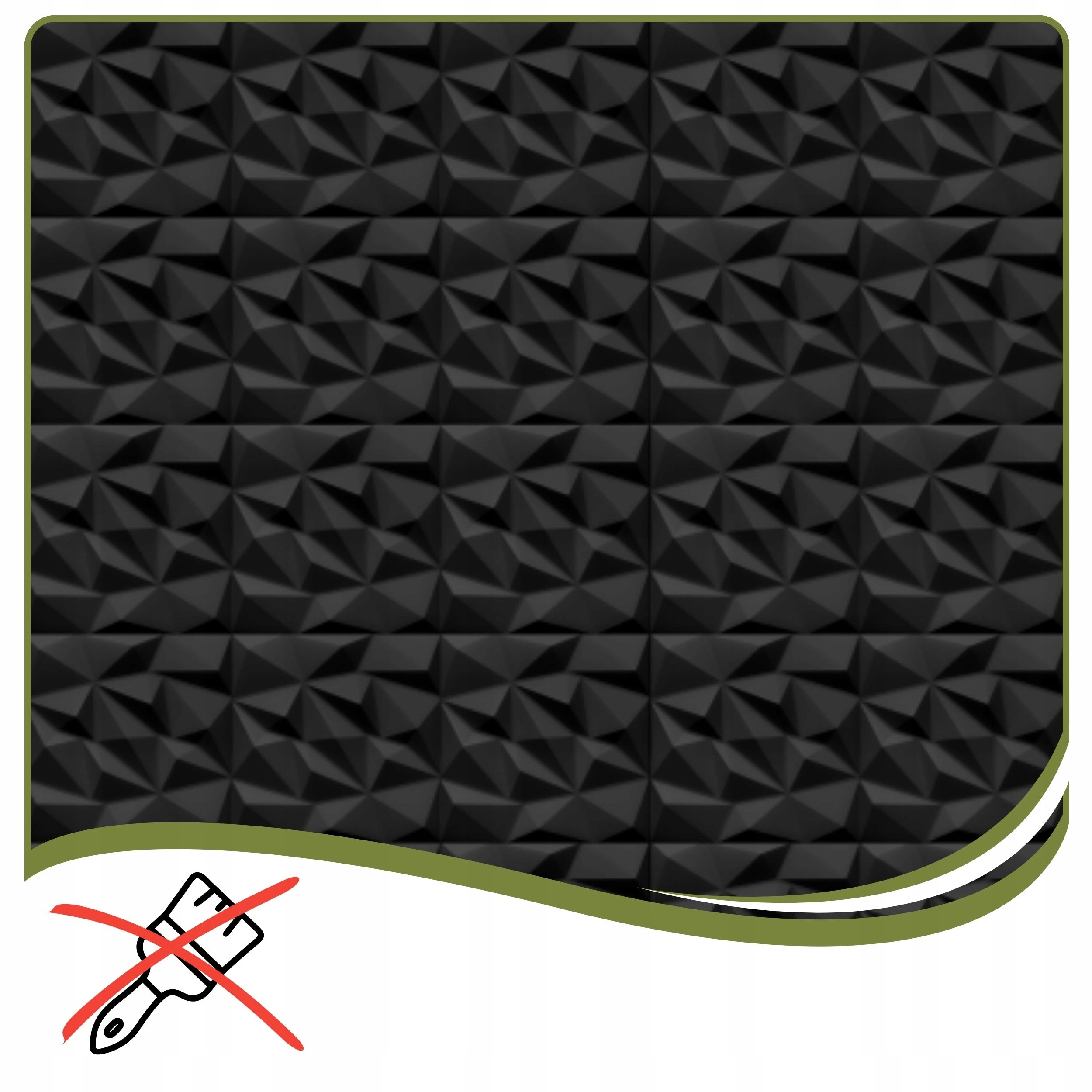 Kaseton Ścienny Sufitowy 3D Czarny Panele Ścienne 50x50 0,25m2 BRYLANT