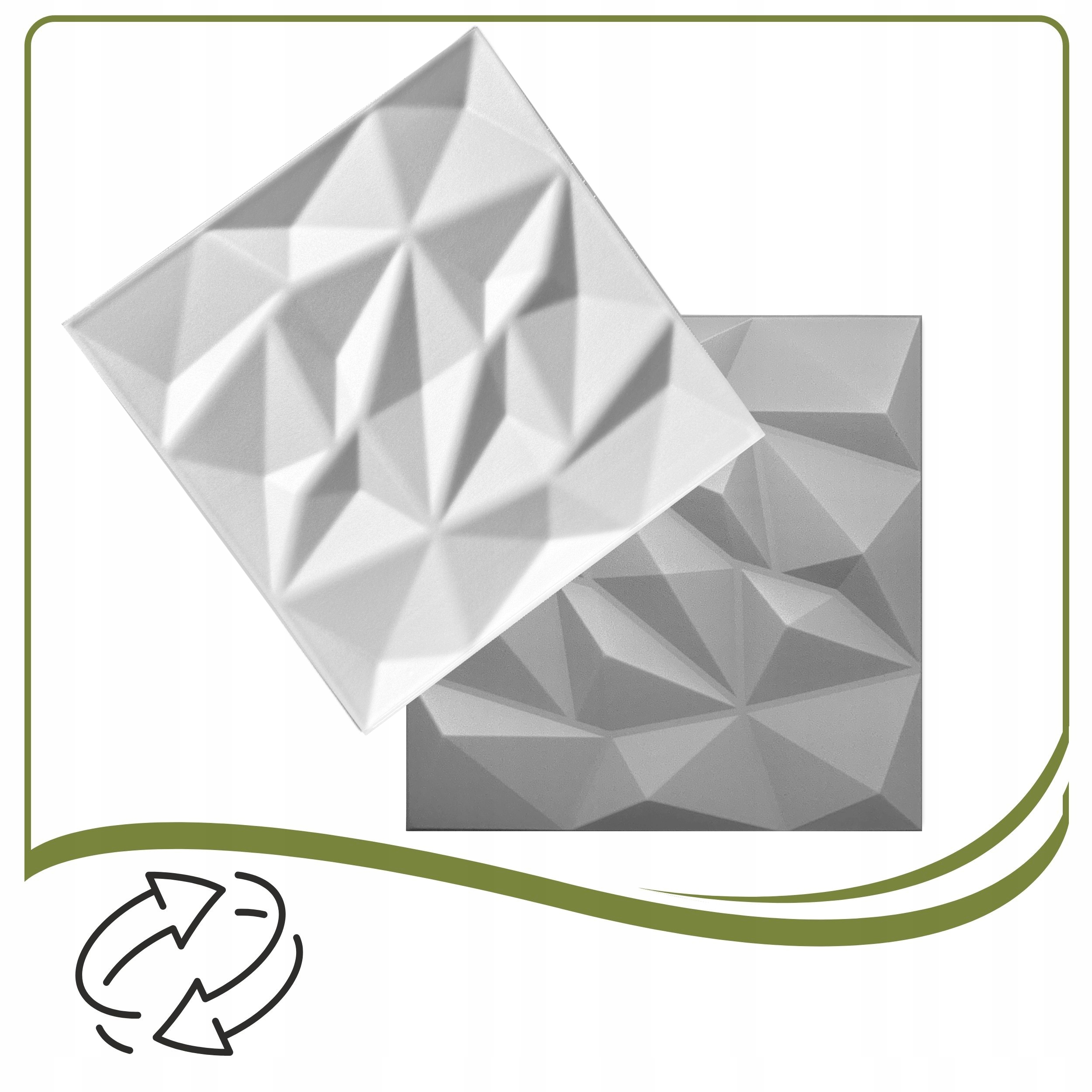 Kaseton Ścienny Sufitowy 3D SZARE Panele Ścienne 50x50 0,25m2 BRYLANT