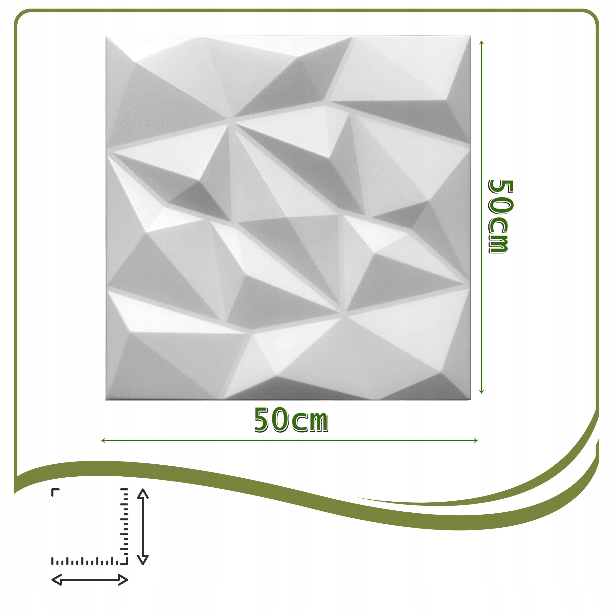 Kaseton Ścienny Sufitowy 3D Biały Panele Ścienne 50x50 0,25m2 Brylant