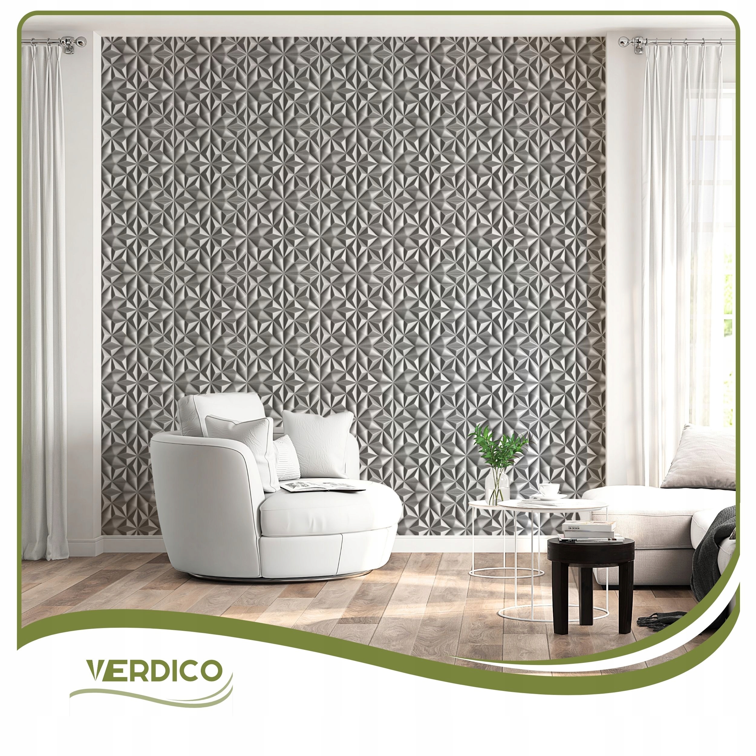 Kaseton Ścienny Sufitowy 3D SZARE Panele Ścienne 50x50 0,25m2 Onyx