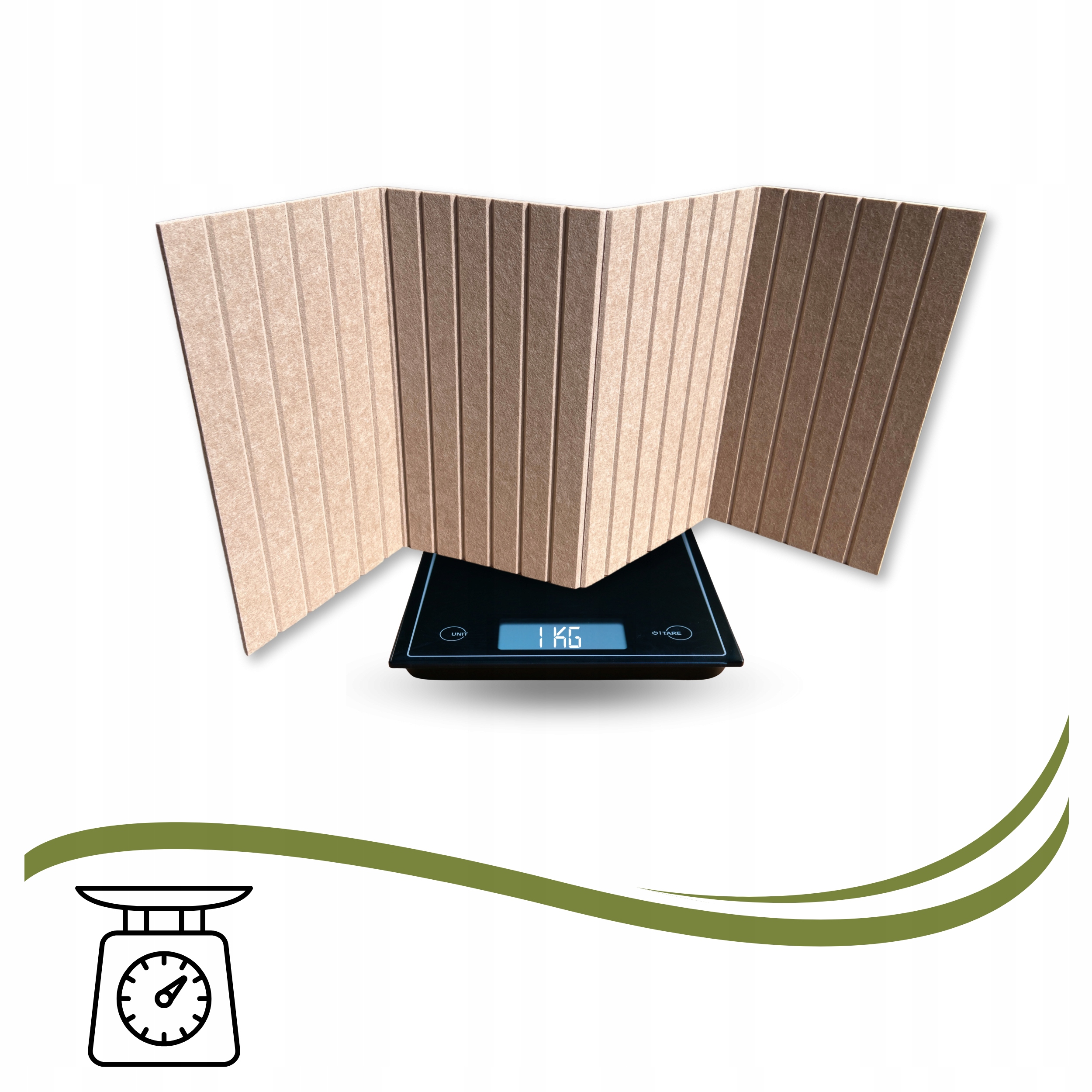 Panele ścienne LAMELE FILCOWE 3D 60x120cm filc CIEMNY BEŻ 29 + PINEZKI