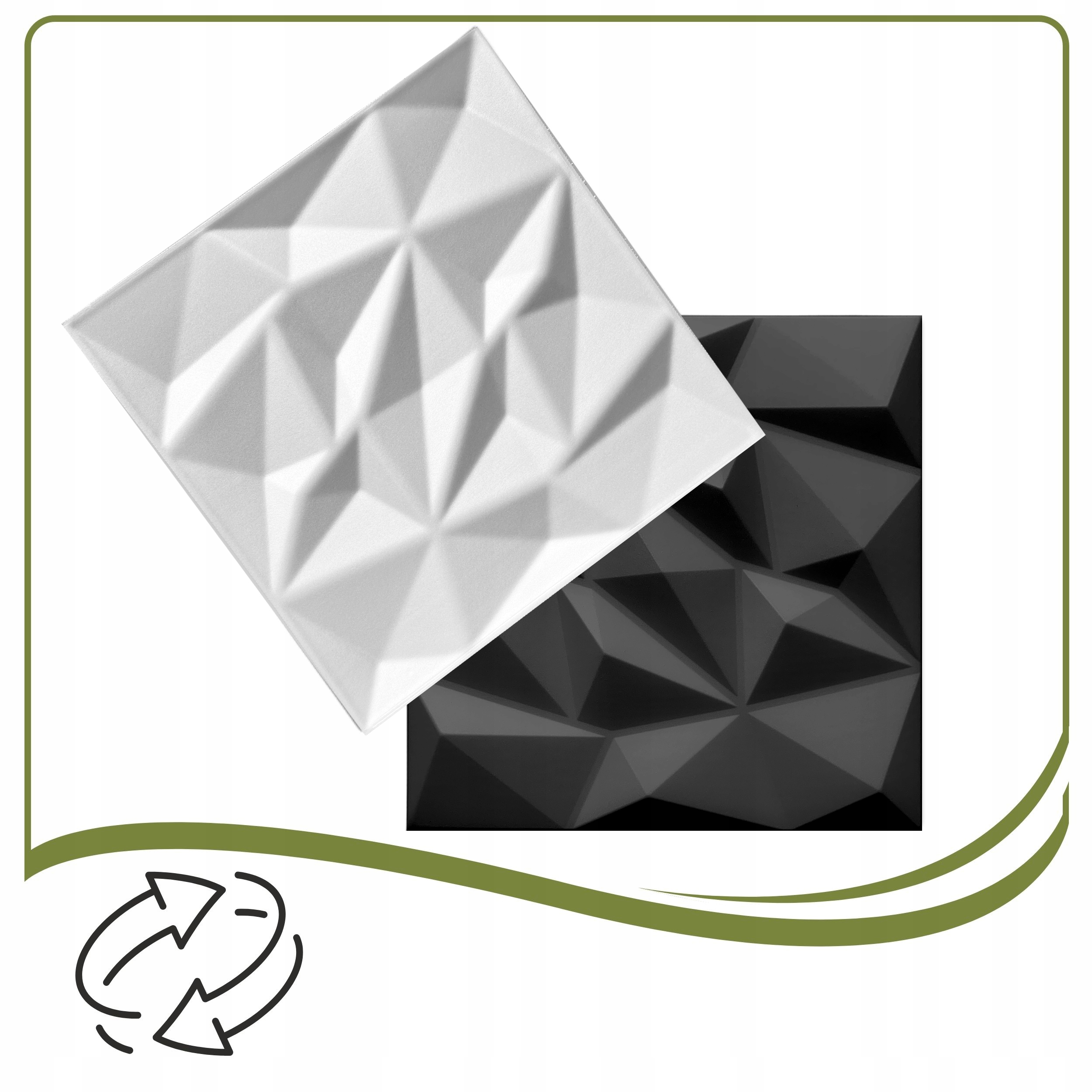 Kaseton Ścienny Sufitowy 3D Czarny Panele Ścienne 50x50 0,25m2 BRYLANT