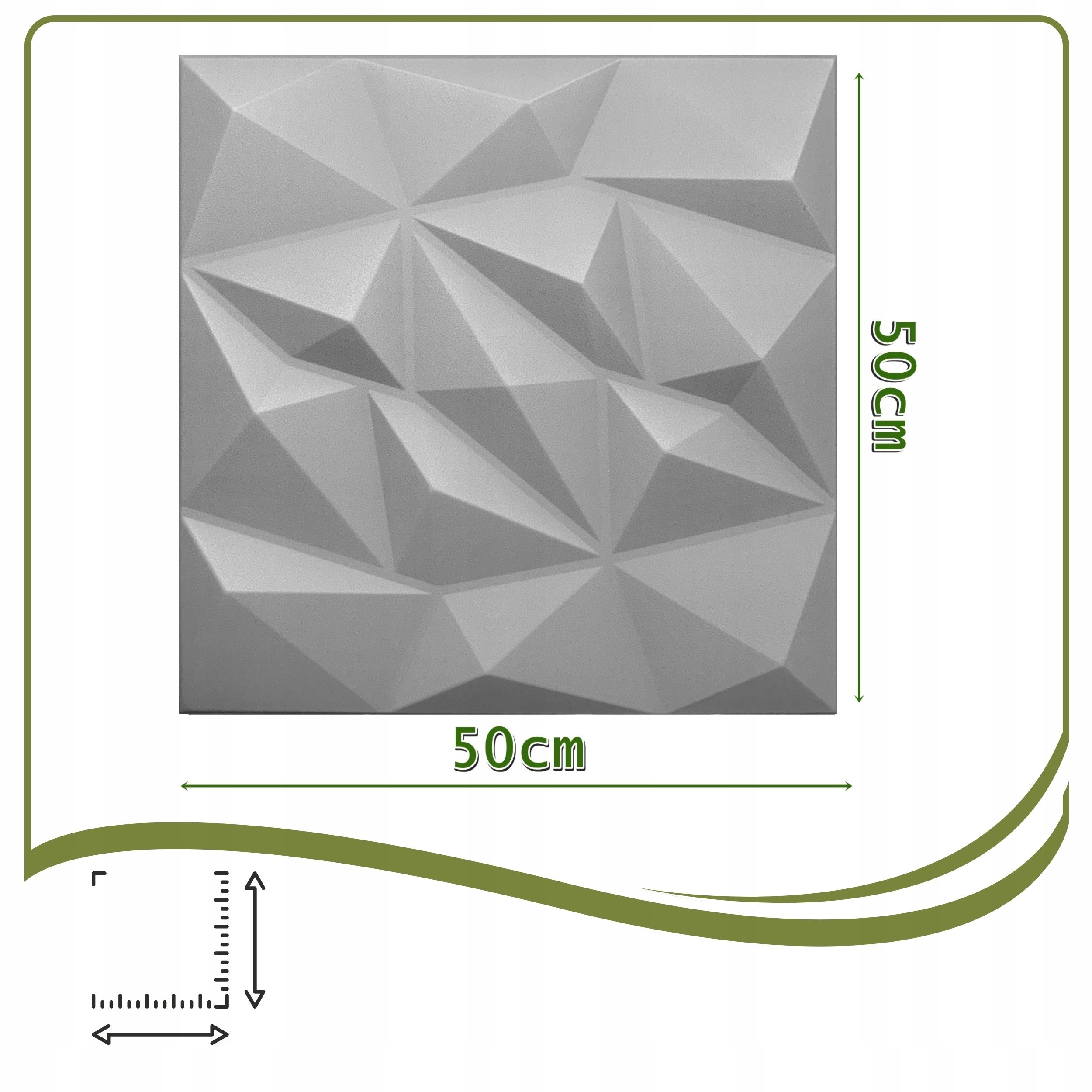 Kaseton Ścienny Sufitowy 3D SZARE Panele Ścienne 50x50 0,25m2 BRYLANT