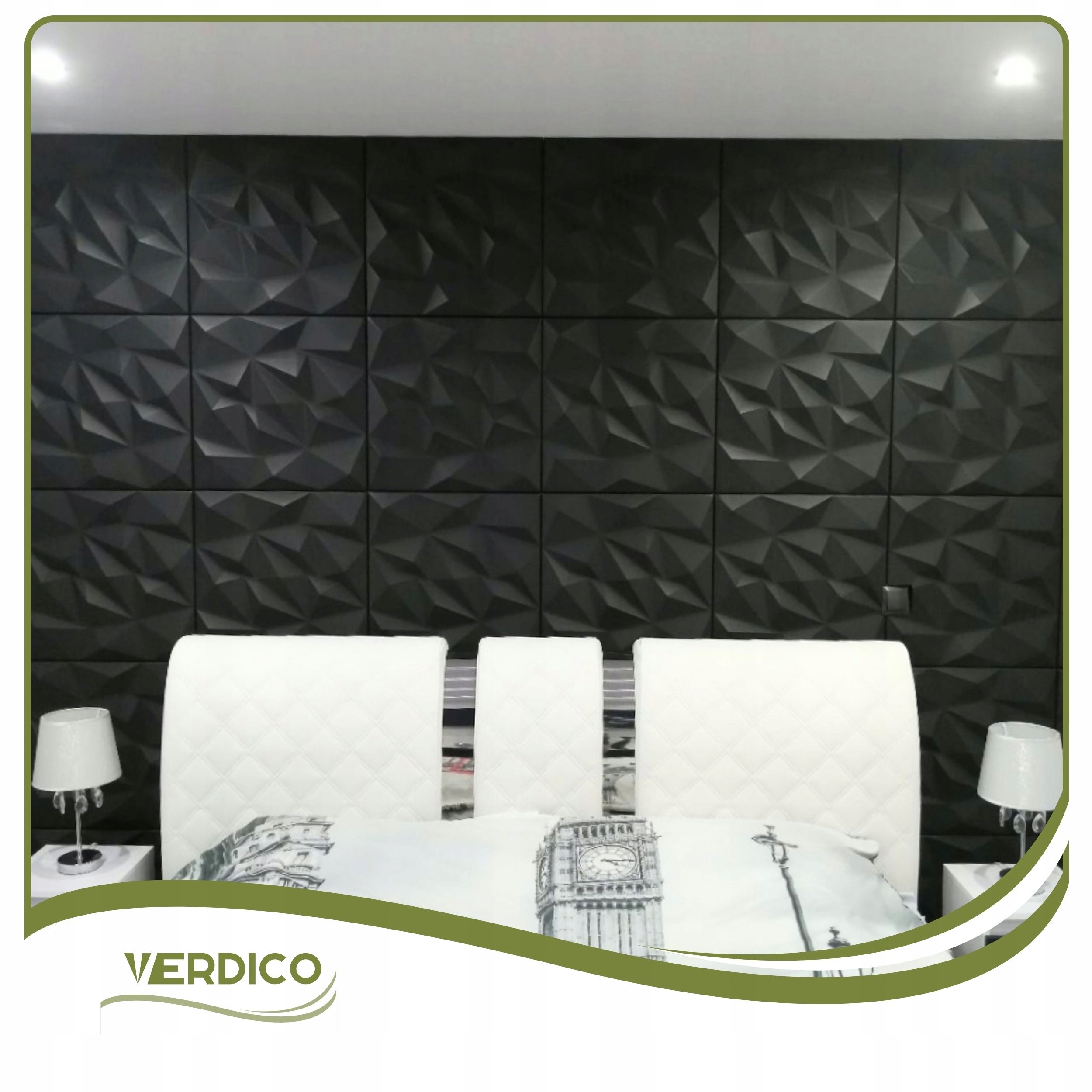 Kaseton Ścienny Sufitowy 3D Czarny Panele Ścienne 50x50 0,25m2 BRYLANT