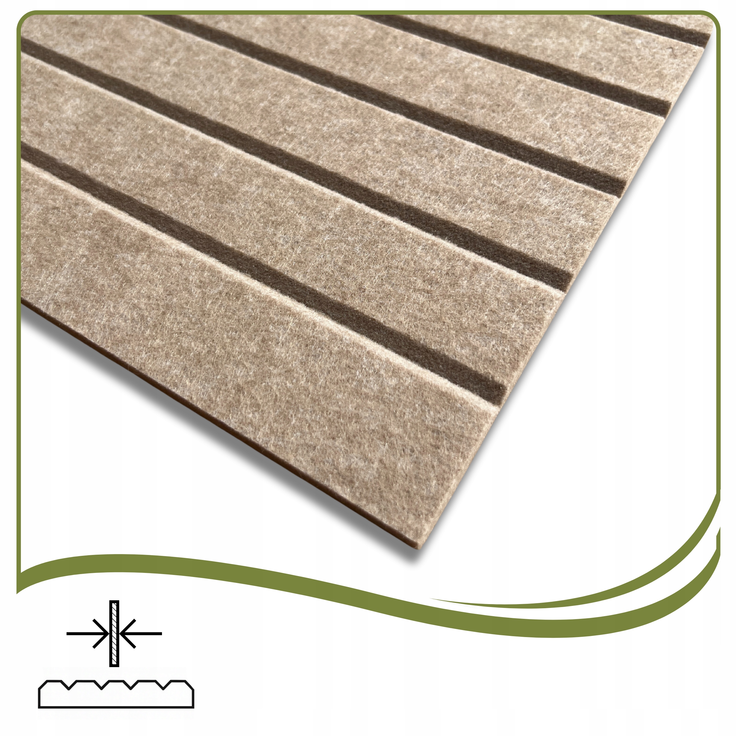 Panele ścienne LAMELE FILCOWE 3D 60x120cm filc CIEMNY BEŻ 29 + PINEZKI