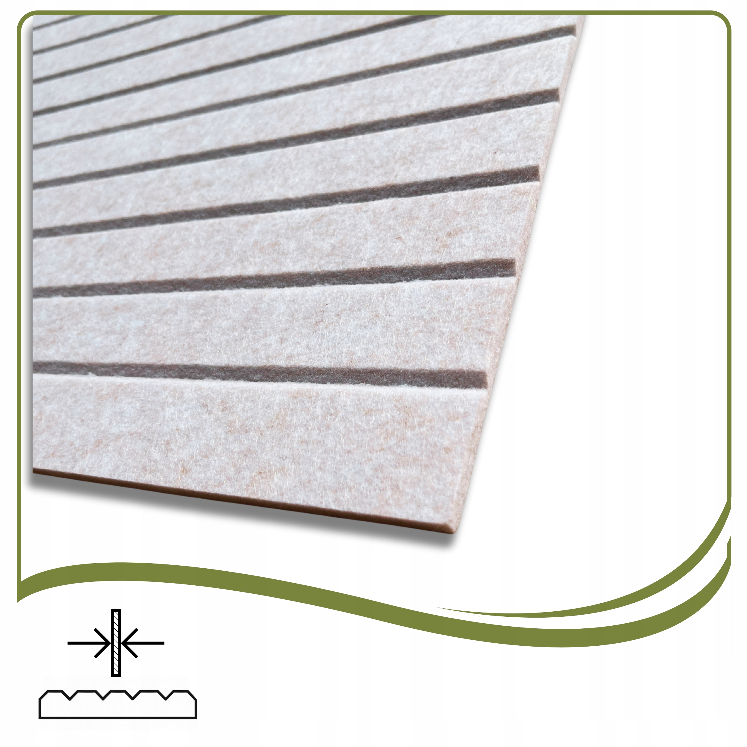 LAMELE panele ścienne 3D naklejka 60x120cm filc Jasny beż 03 + PINEZKI