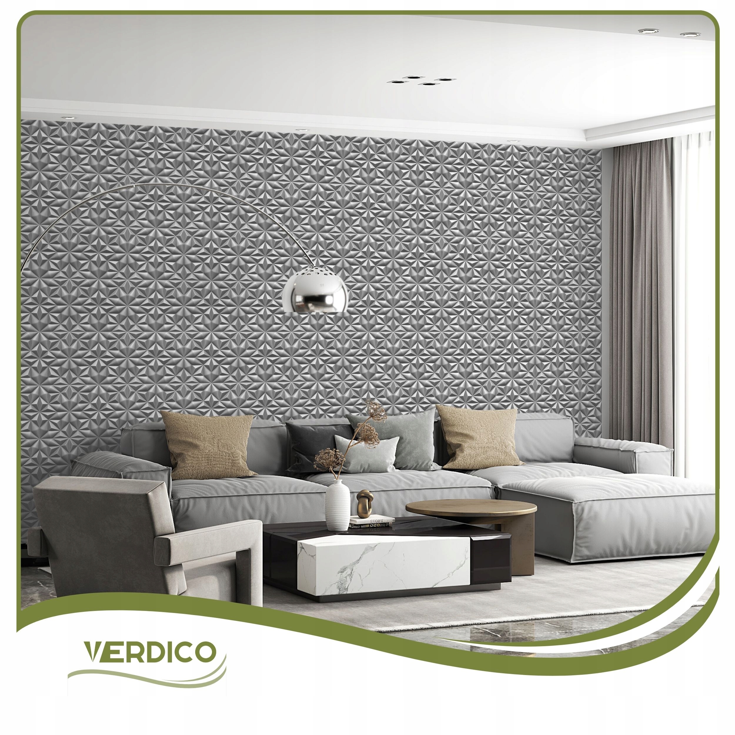 Kaseton Ścienny Sufitowy 3D SZARE Panele Ścienne 50x50 0,25m2 Onyx