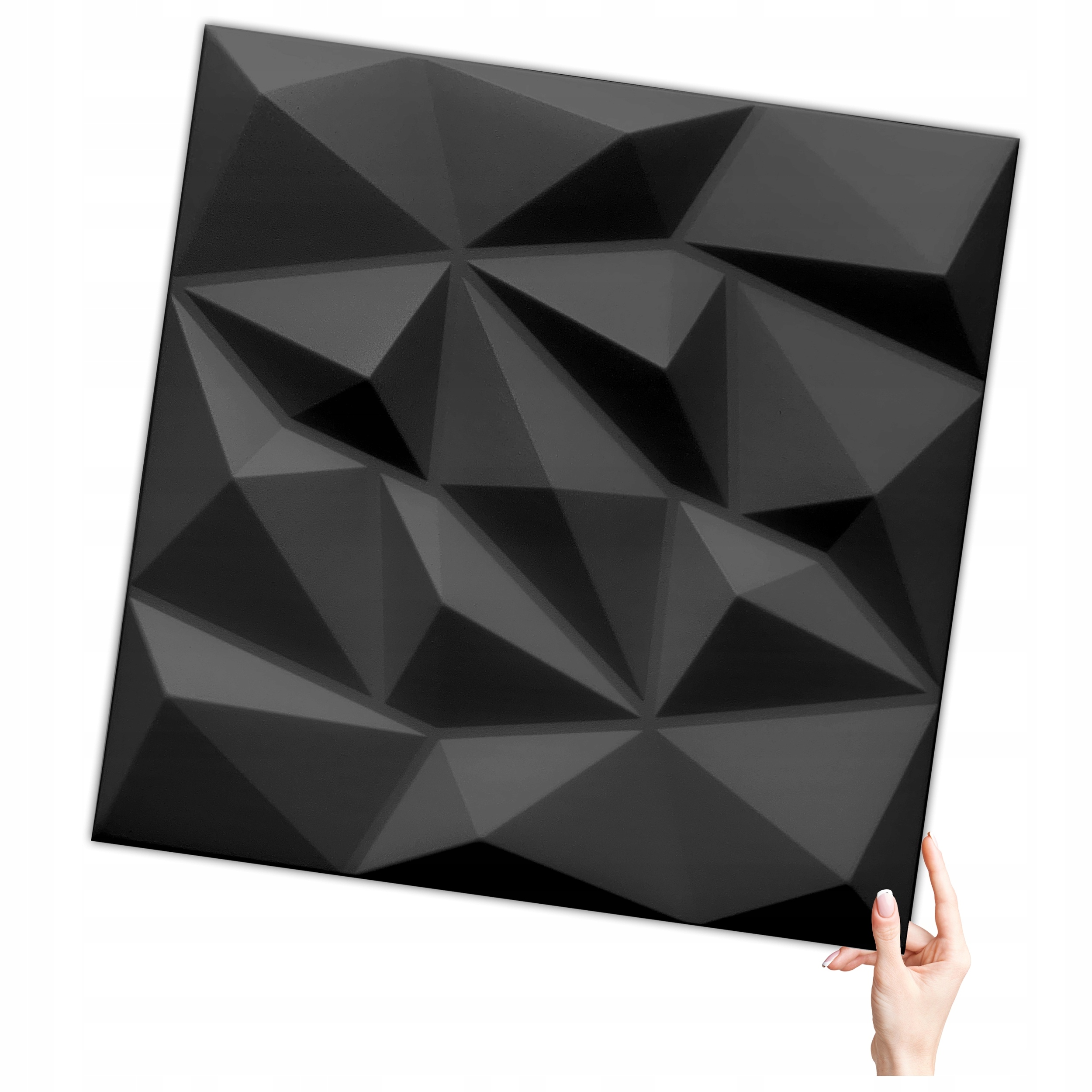 Kaseton Ścienny Sufitowy 3D Czarny Panele Ścienne 50x50 0,25m2 BRYLANT