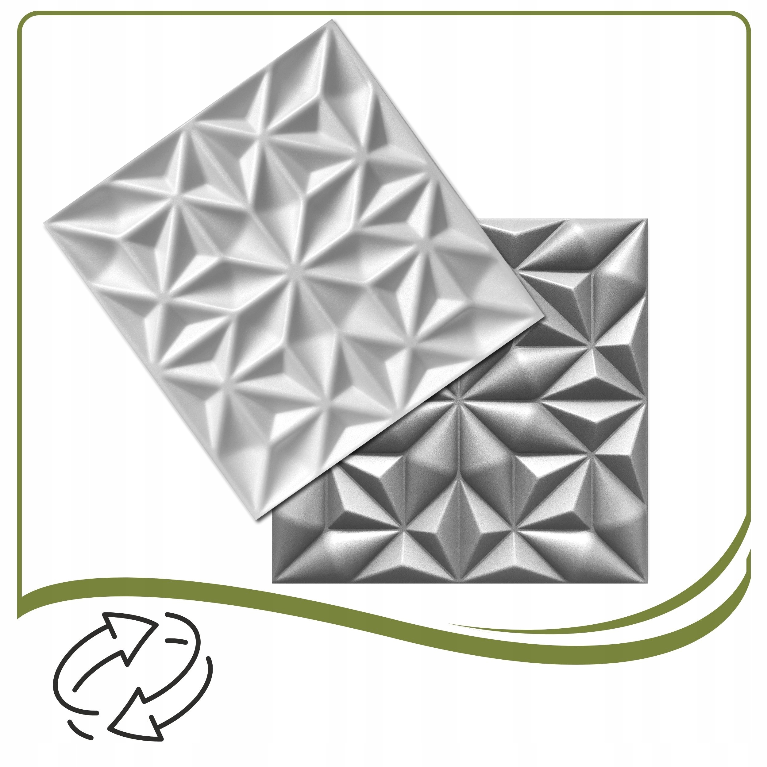 Kaseton Ścienny Sufitowy 3D SZARE Panele Ścienne 50x50 0,25m2 Onyx