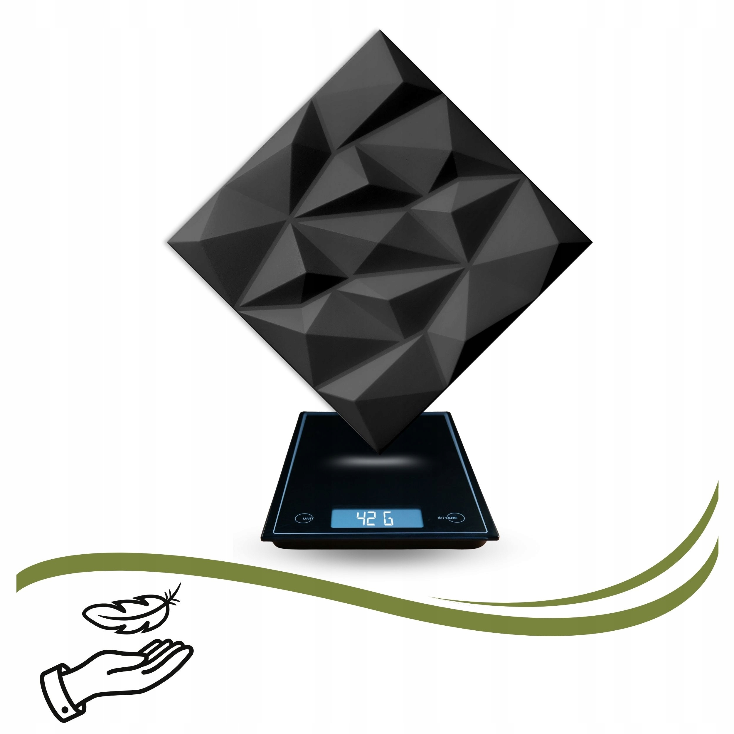 Kaseton Ścienny Sufitowy 3D Czarny Panele Ścienne 50x50 0,25m2 BRYLANT