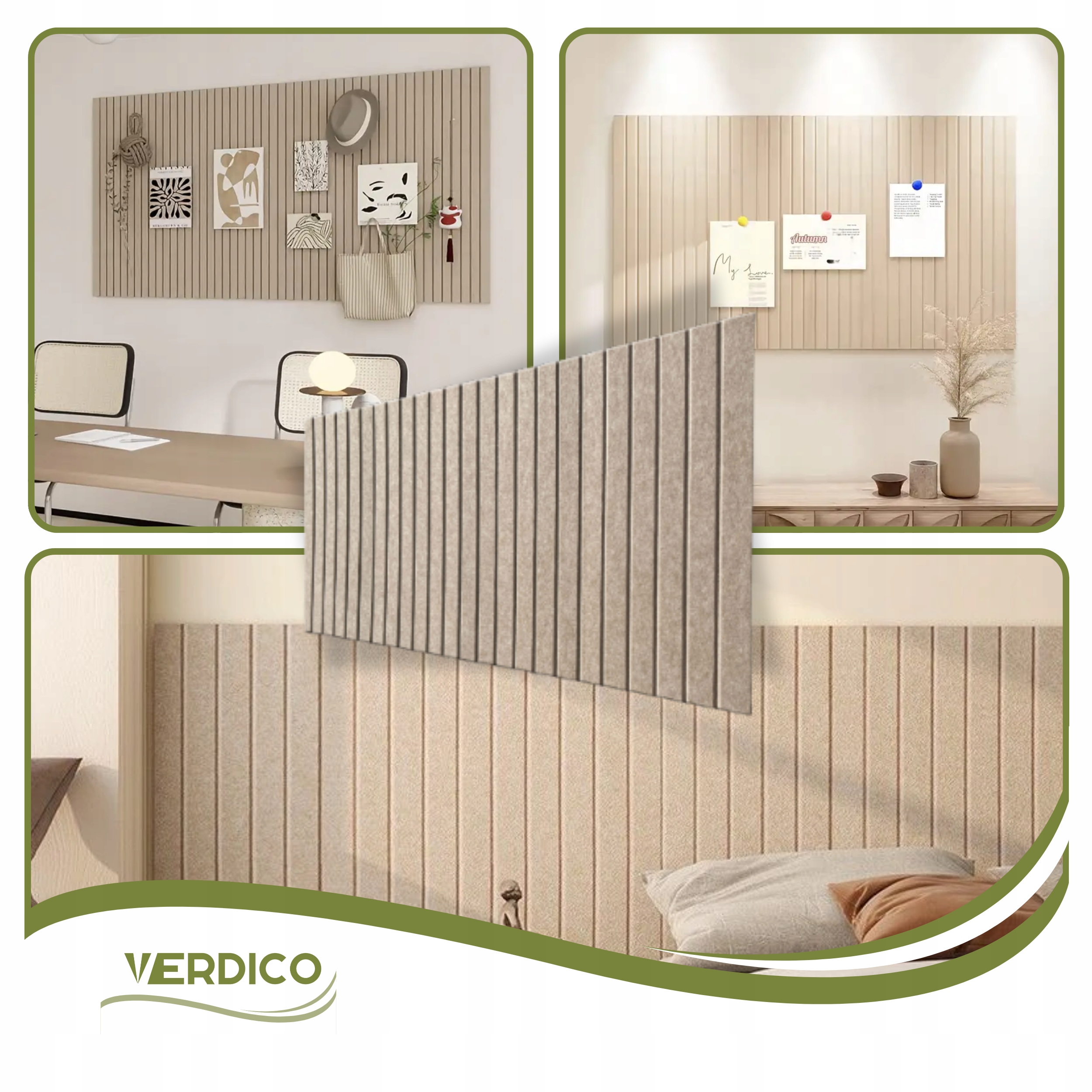 Panele ścienne LAMELE FILCOWE 3D 60x120cm filc CIEMNY BEŻ 29 + PINEZKI