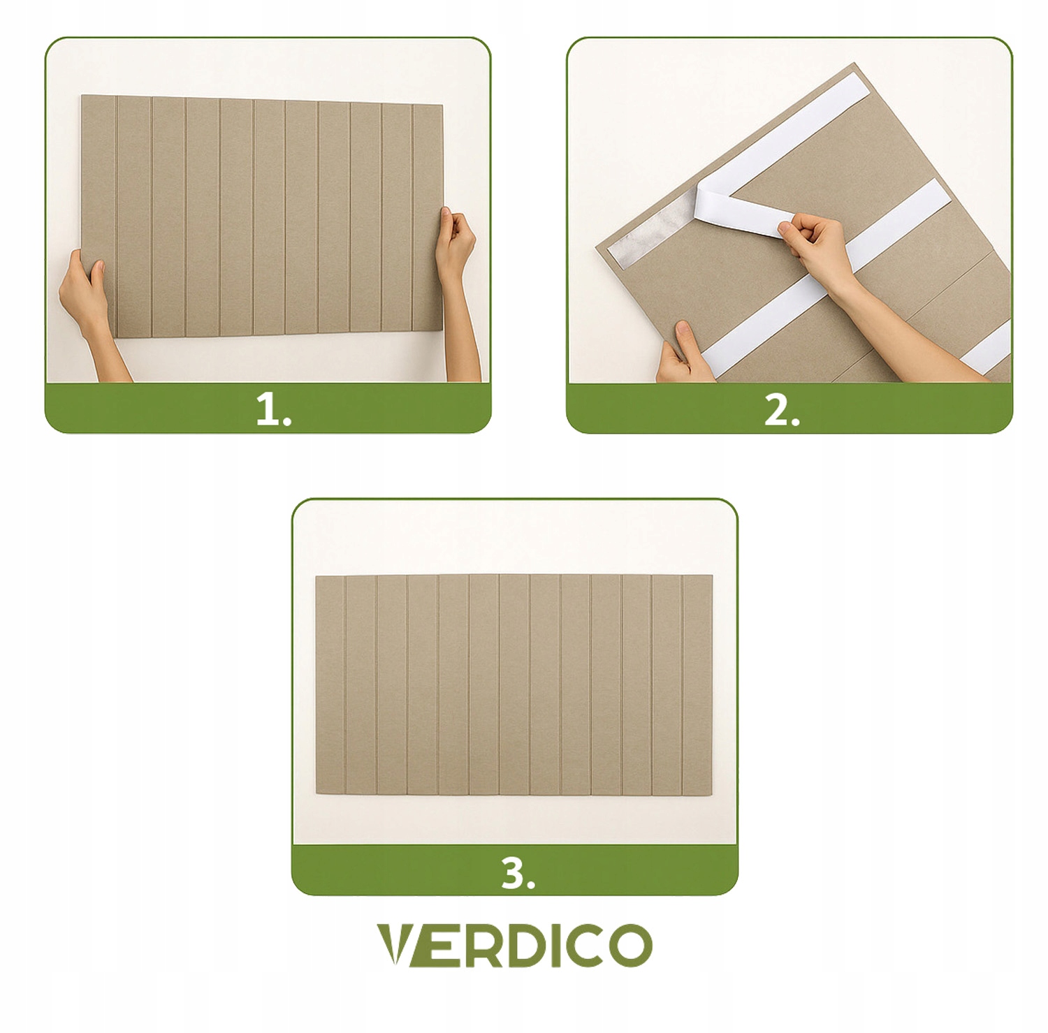 Panele ścienne LAMELE FILCOWE 3D 60x120cm filc CIEMNY BEŻ 29 + PINEZKI