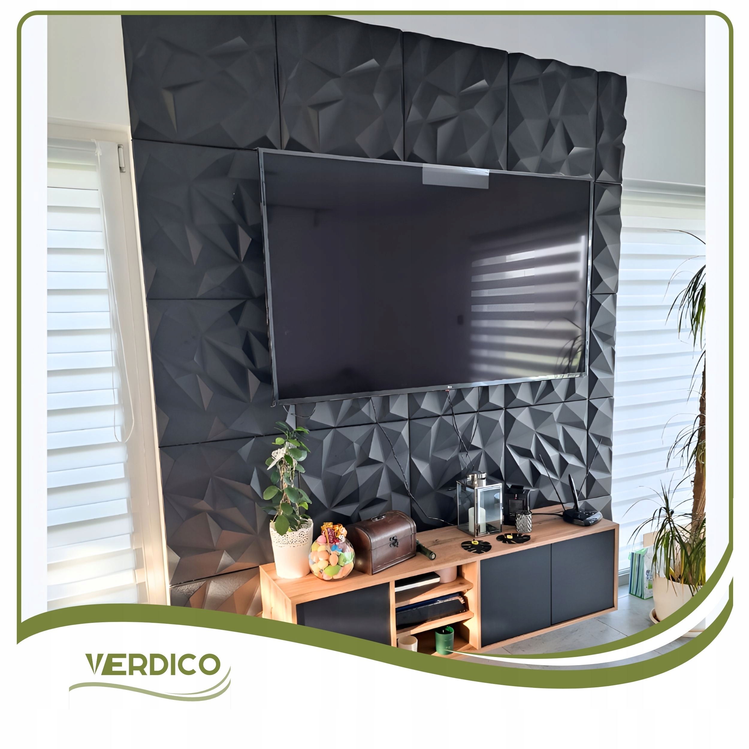 Kaseton Ścienny Sufitowy 3D Czarny Panele Ścienne 50x50 0,25m2 BRYLANT