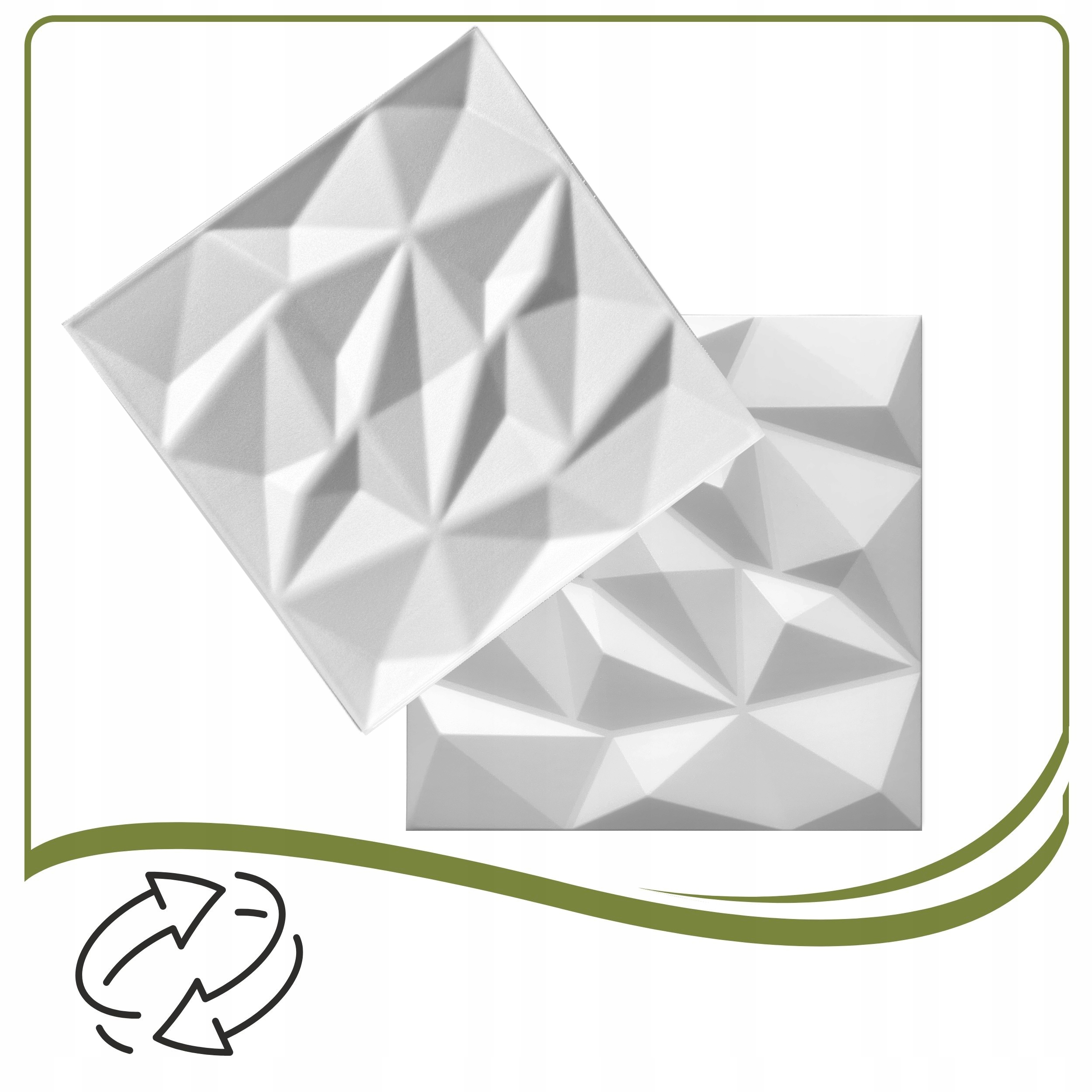 Kaseton Ścienny Sufitowy 3D Biały Panele Ścienne 50x50 0,25m2 Brylant