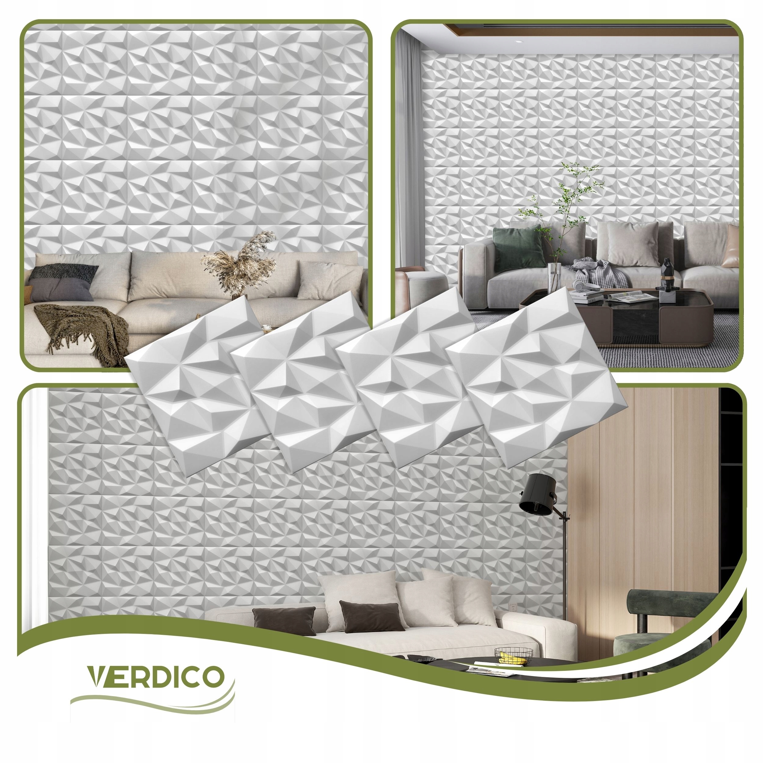 Kaseton Ścienny Sufitowy 3D Biały Panele Ścienne 50x50 0,25m2 Brylant