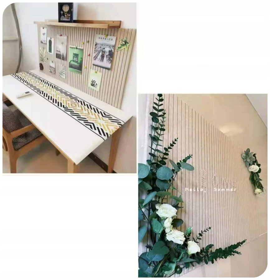 LAMELE panele ścienne 3D naklejka 60x120cm filc Jasny beż 03 + PINEZKI