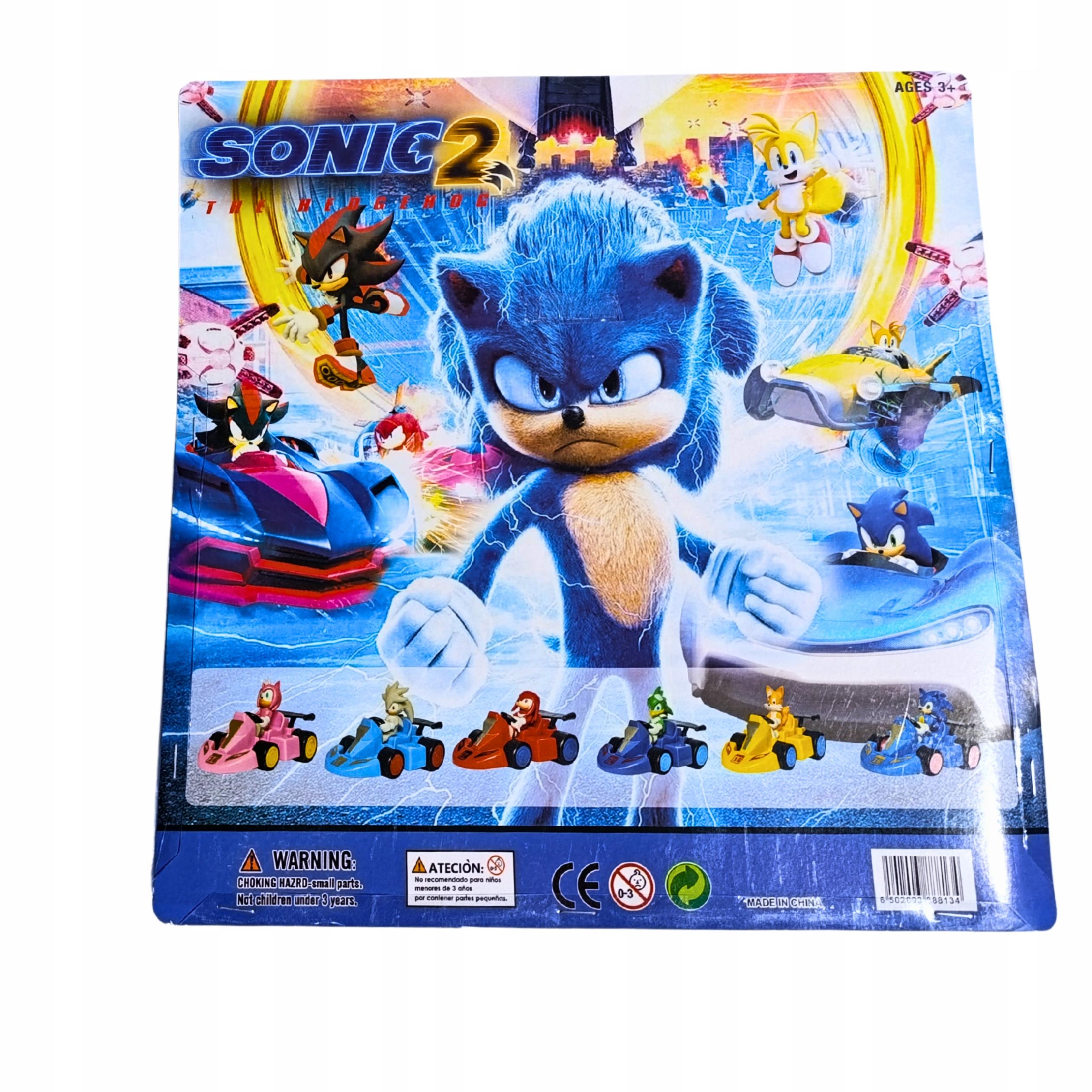 SONIC THE HEDGEHOG 3 SZTUKI FIGURKI AKCJI duże 12 CM z autkiem