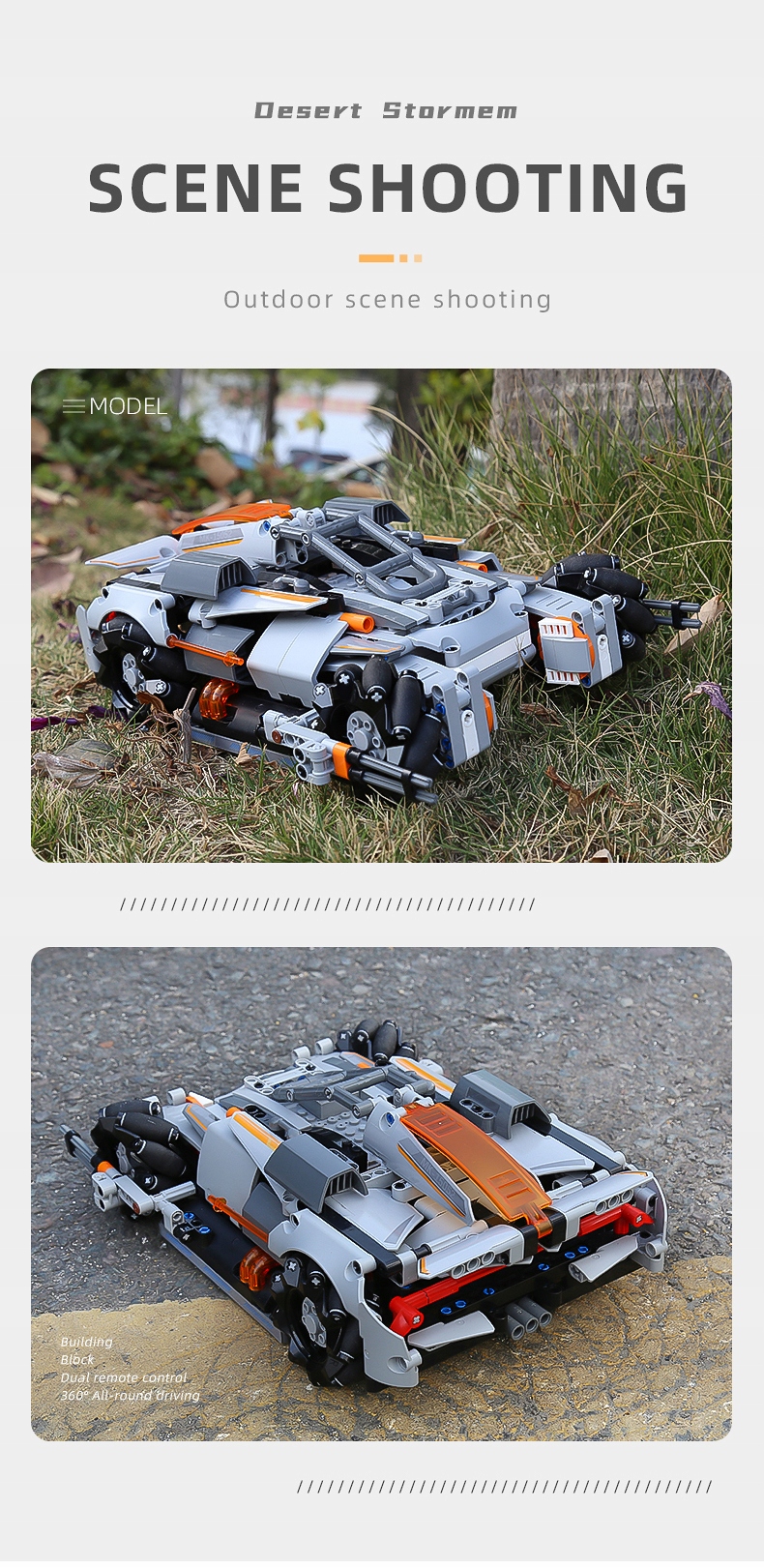 Zdalnie Sterowany Samochód RC 626 Klocków Technic Burza piaskowa Racing Car