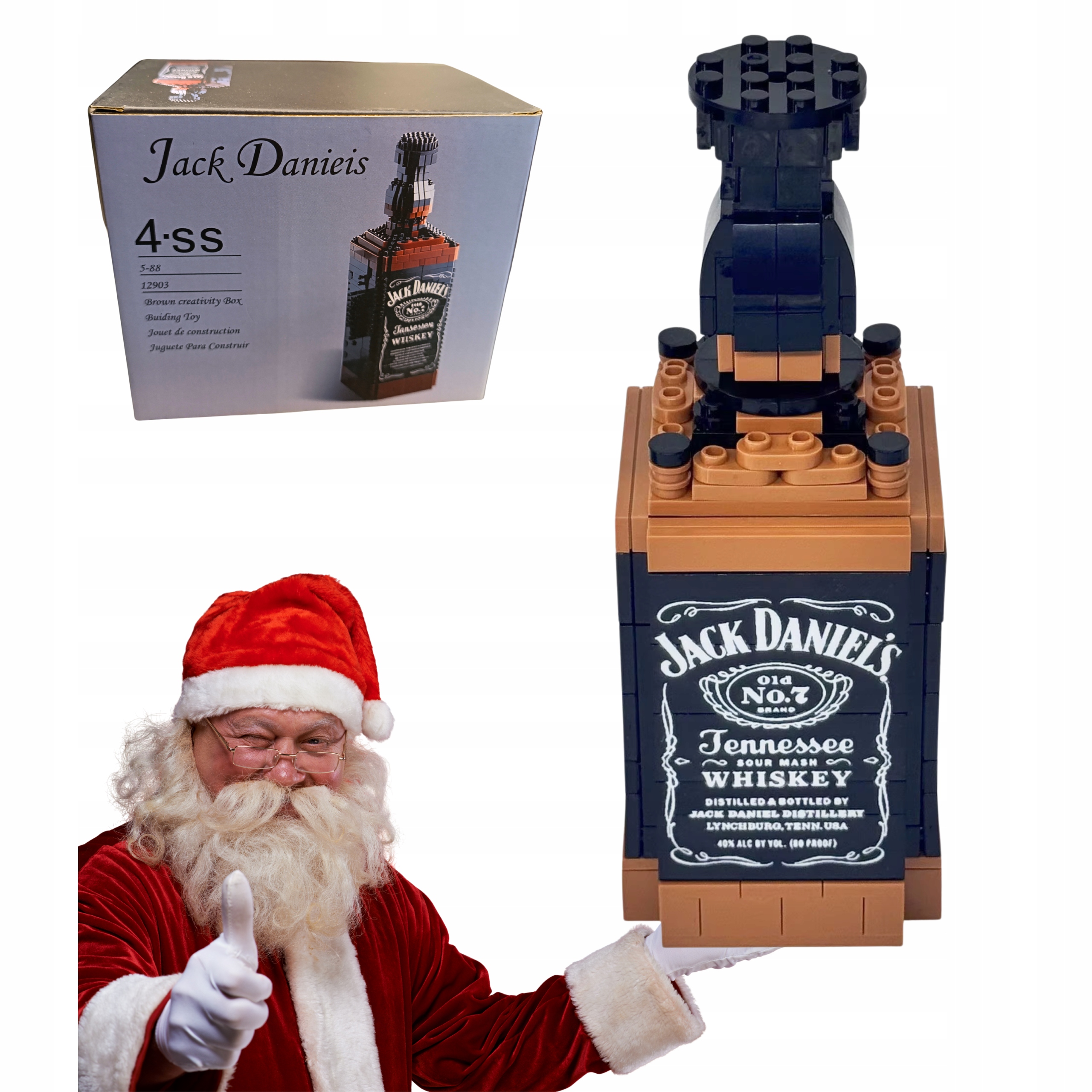 Klocki 3D butelka Jack Daniels model ozdoba barowa dla dorosłych