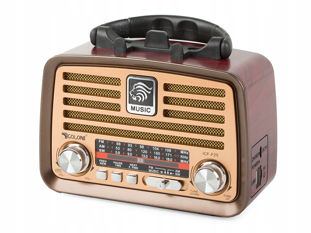 Stylowe radio kuchenne retro Bluetooth USB FM AM akumulator antena