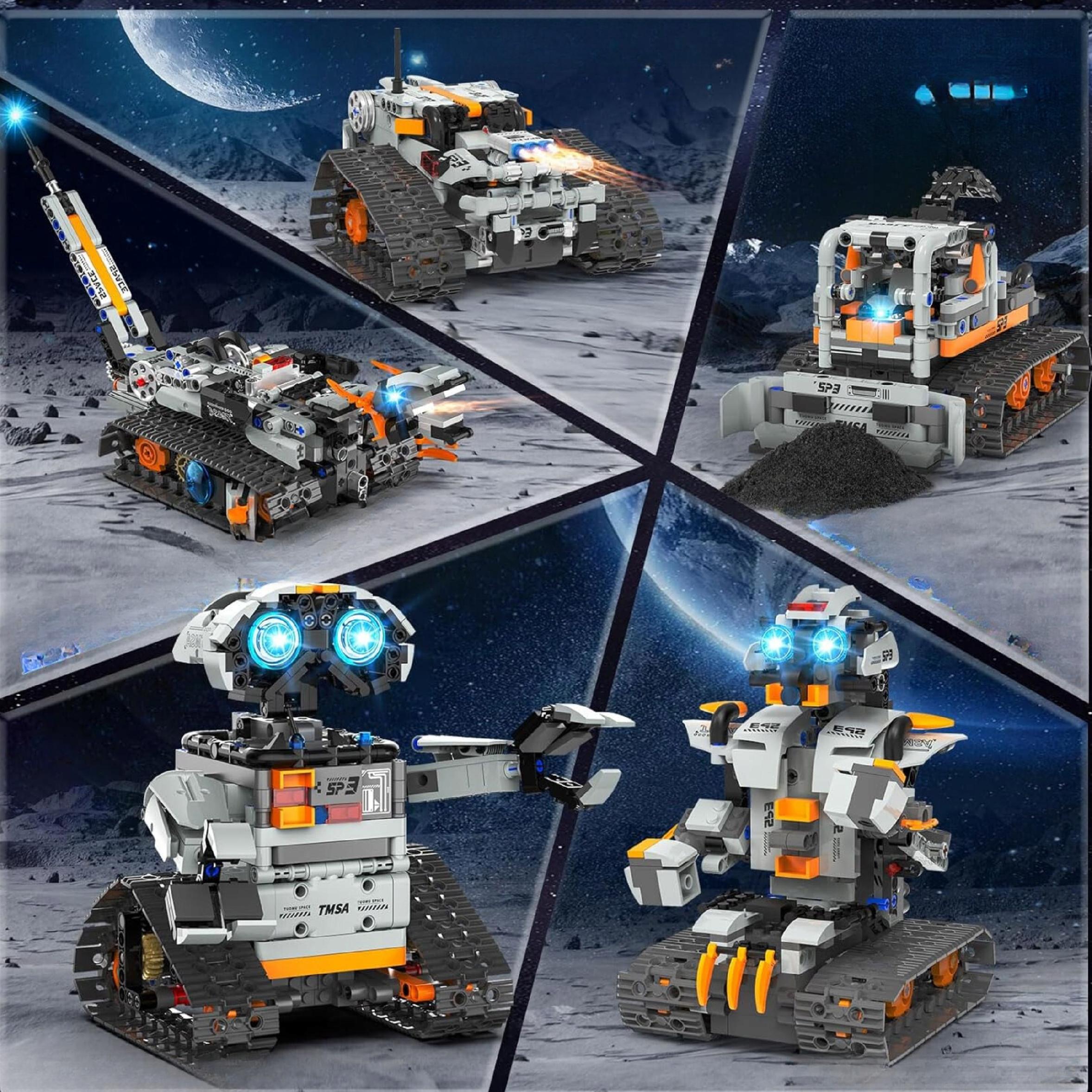 Klocki konstrukcyjne 5w1 Zdalnie sterowane Zestaw RC Robotów i Maszyn pilot