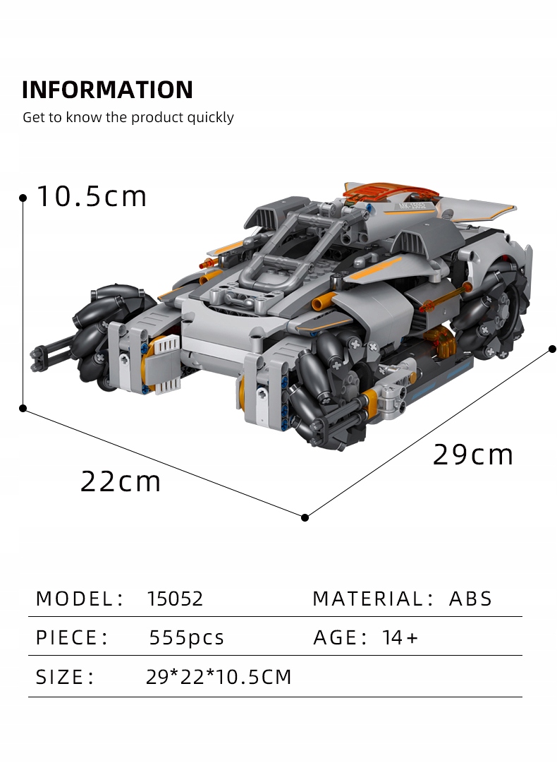 Zdalnie Sterowany Samochód RC 626 Klocków Technic Burza piaskowa Racing Car