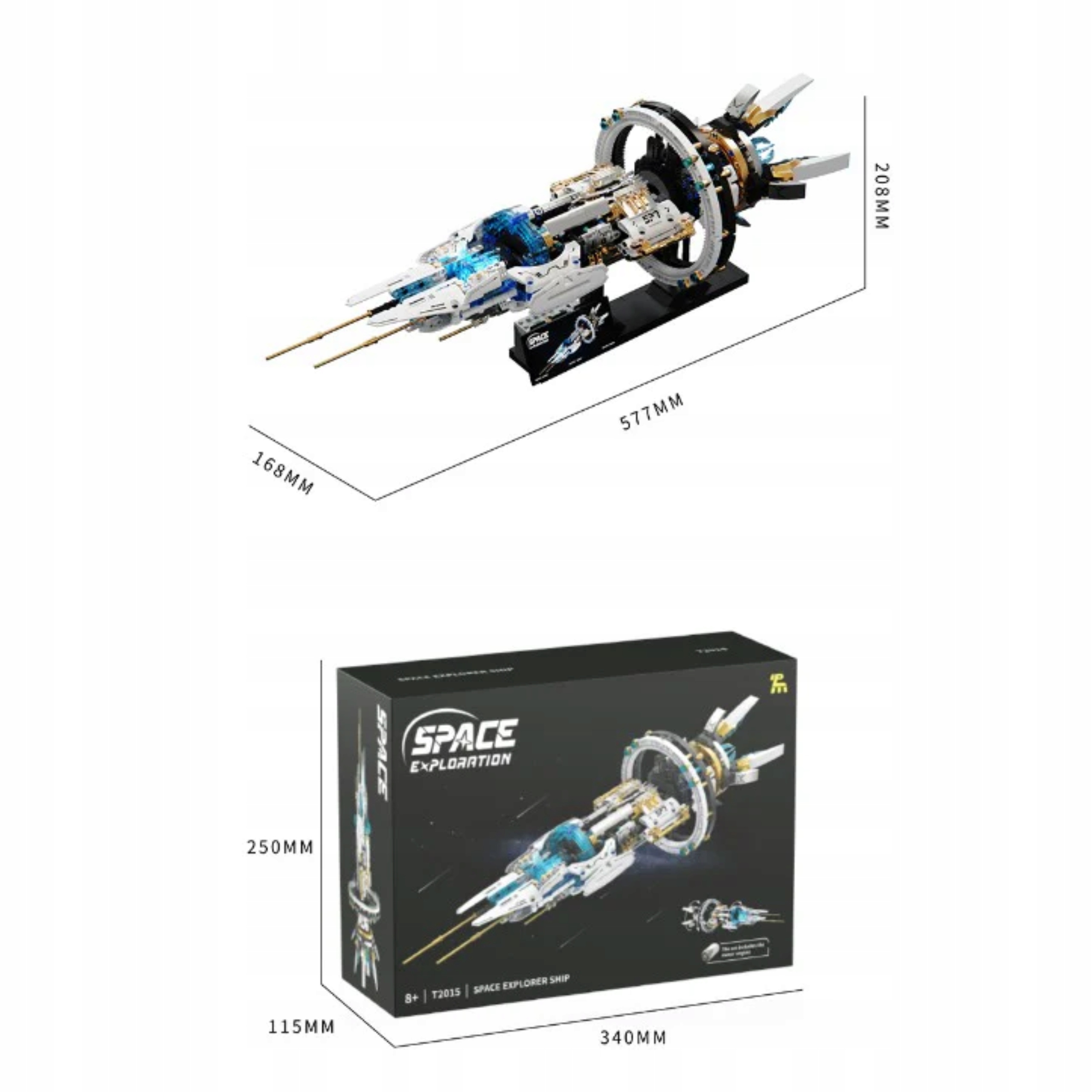 Klocki statek kosmiczny międzygwiezdny LED 1144el sci-fi ruchome części