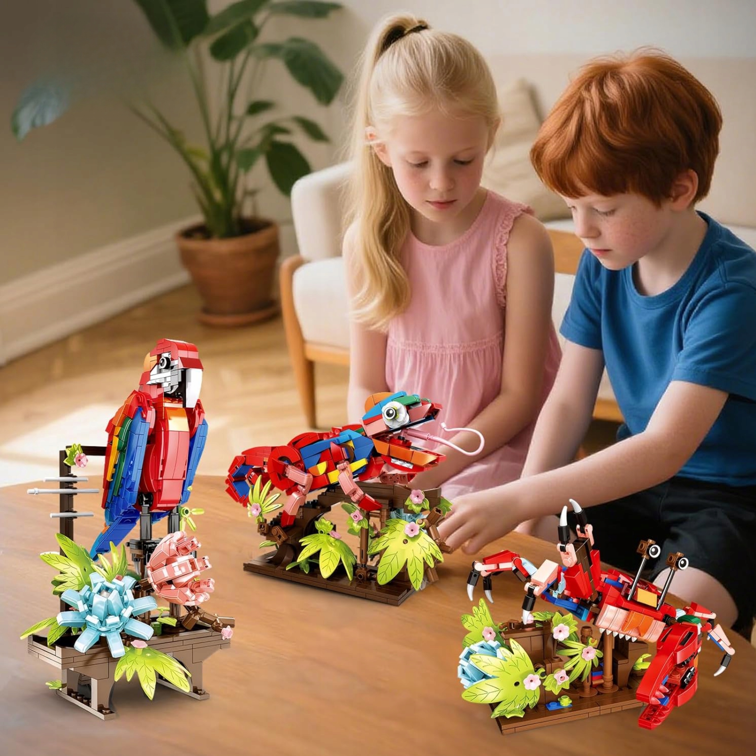 Klocki konstrukcyjne 3w1 Papuga Kameleon Krab Creator zestaw 538 elementów