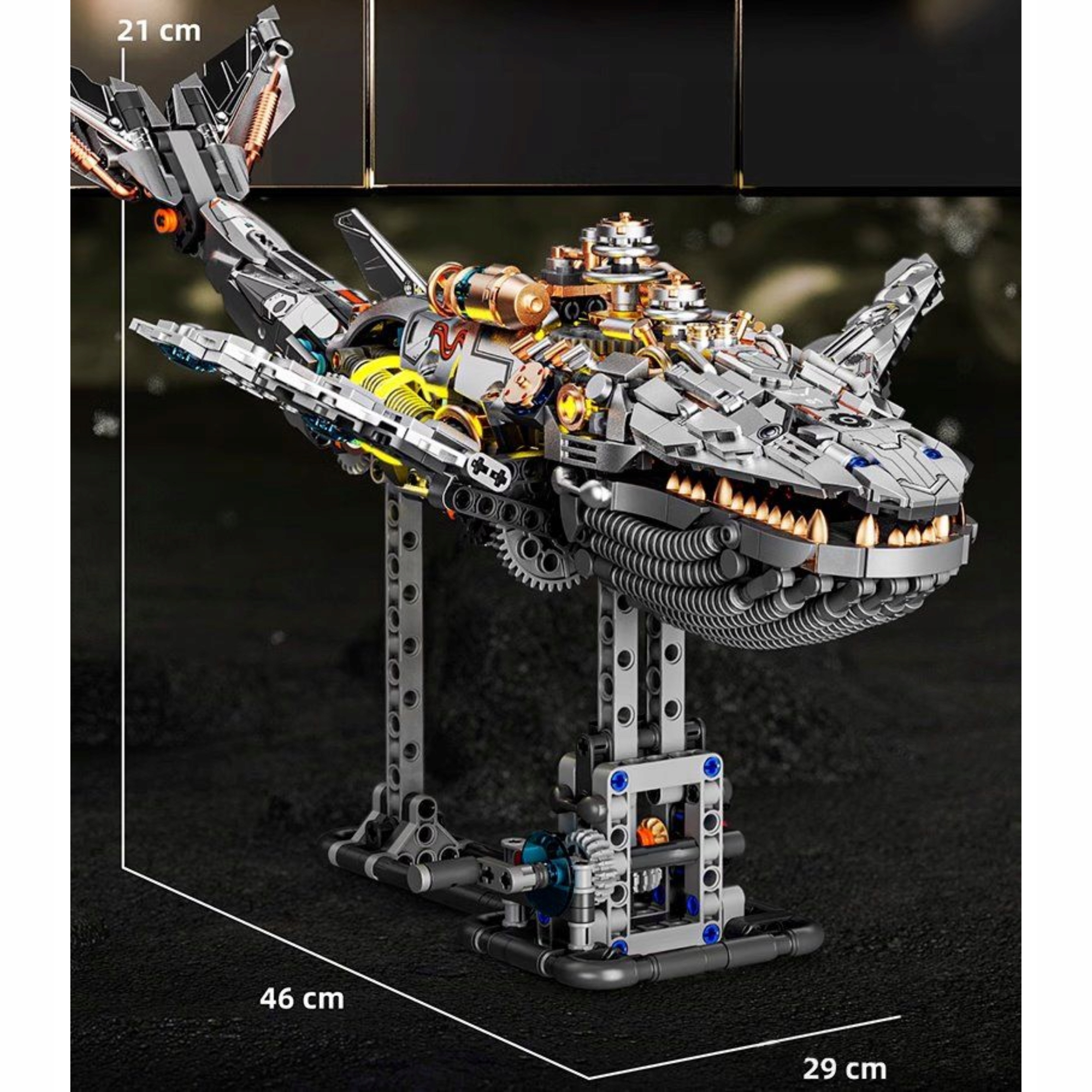Klocki techniczne wieloryb maszyna 1388 elementów model do składania