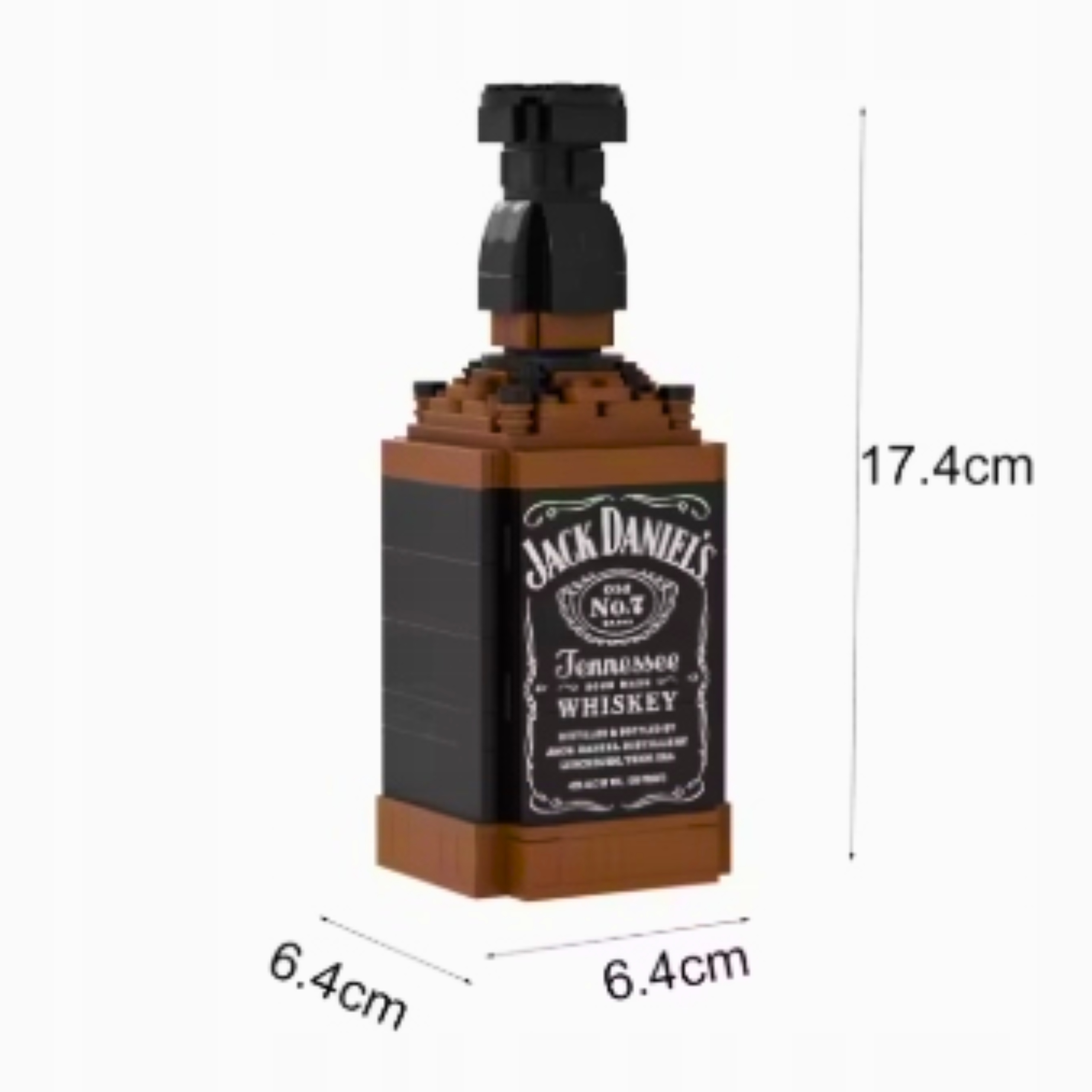 Klocki 3D butelka Jack Daniels model ozdoba barowa dla dorosłych