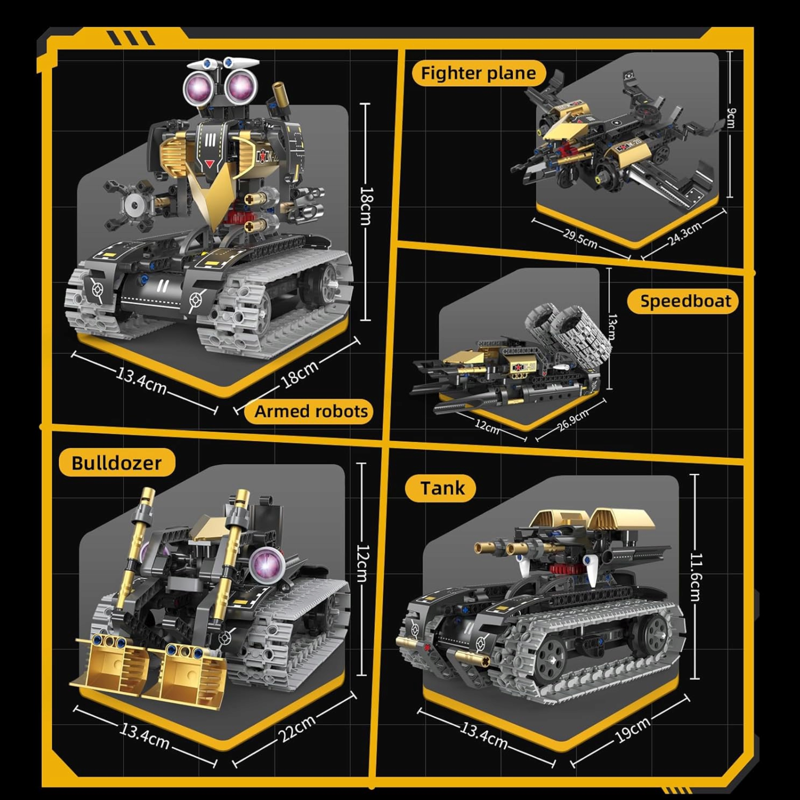 klocki konstrukcyjne robot 5w1 Robot z klocków 5w1 RC aplikacja STEAM wojskowy ROBOT zestaw dzieci 323el