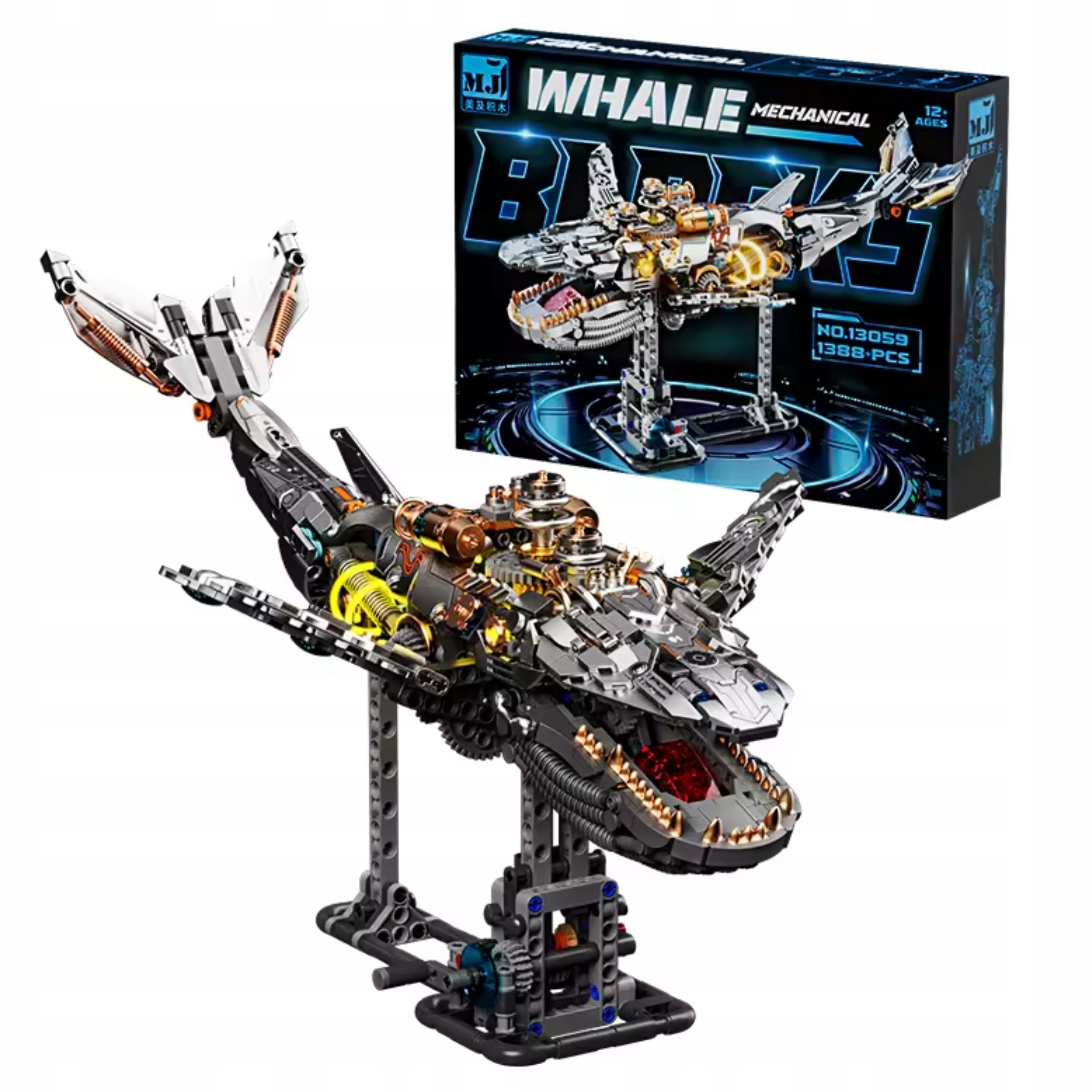 Klocki techniczne wieloryb maszyna 1388 elementów model do składania