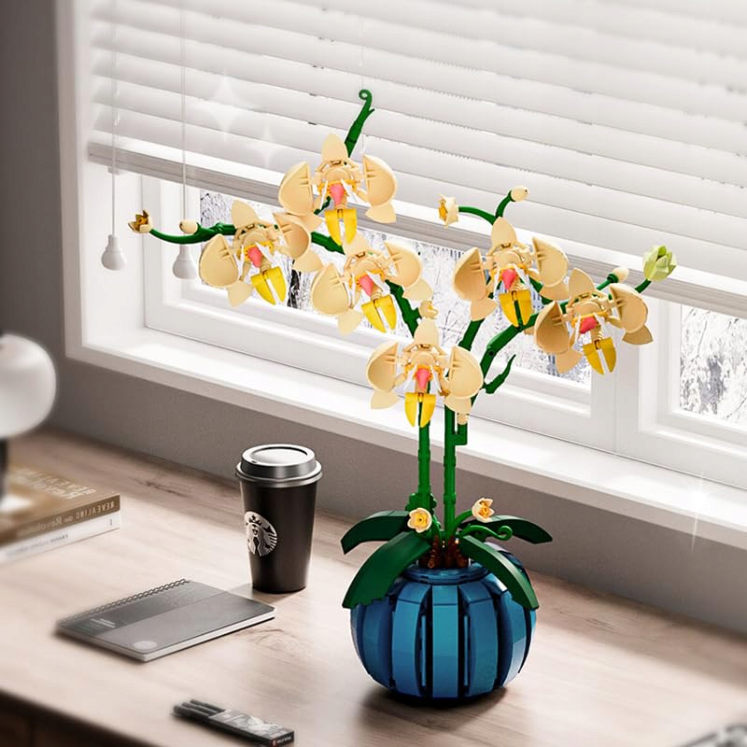 Zestaw klocków orchidea dla dorosłych 3D kwiaty dekoracja prezent rośliny