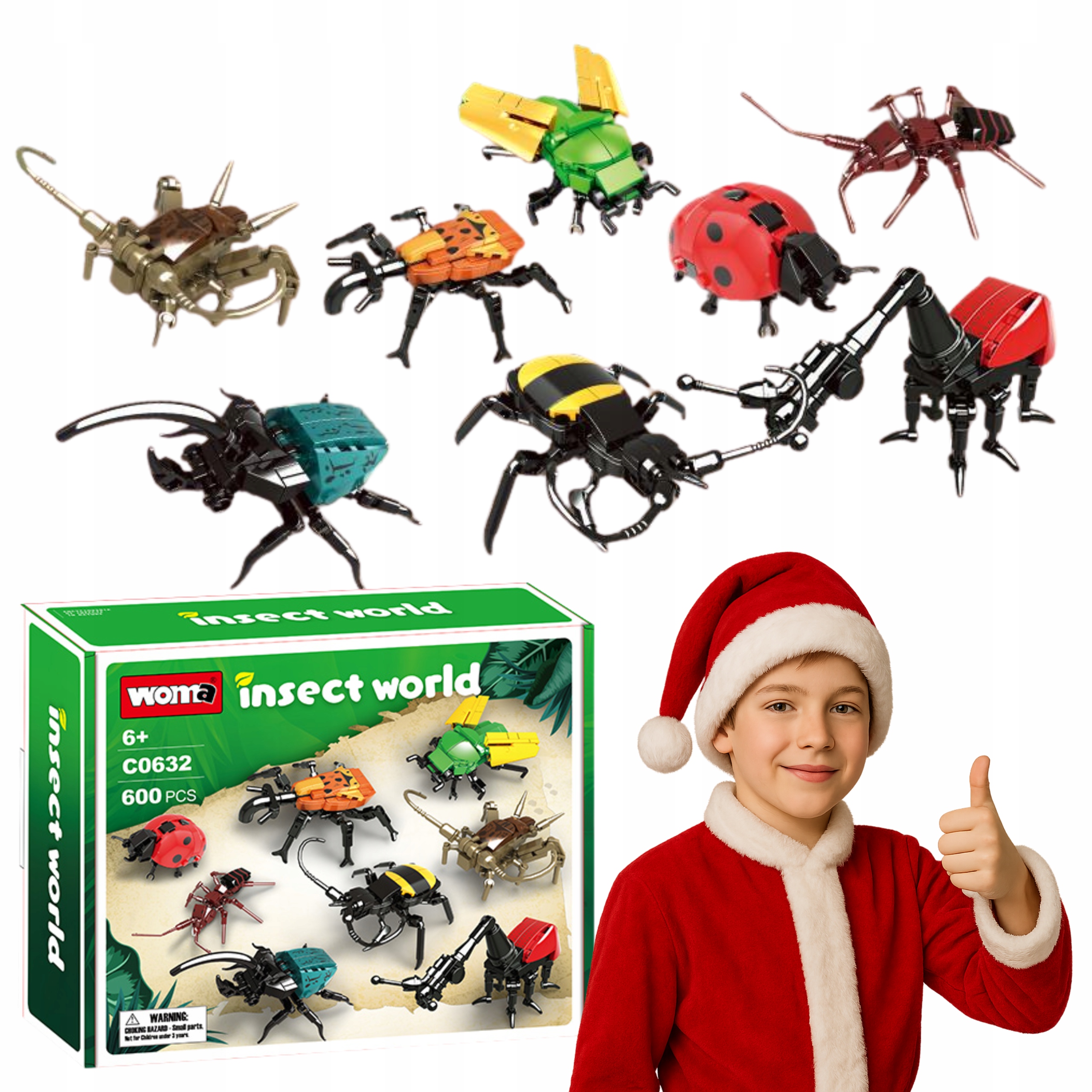 Klocki świat owadów zestaw edukacyjny 8 modeli dla dzieci miłośników natury
