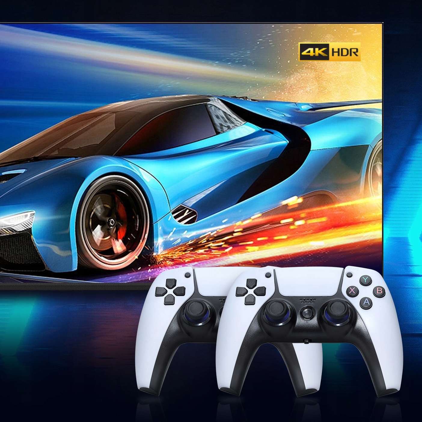 GRA TELEWIZYJNA retro bezprzewodowa z 2 kontrolerami 64GB DUŻO gier HDMI