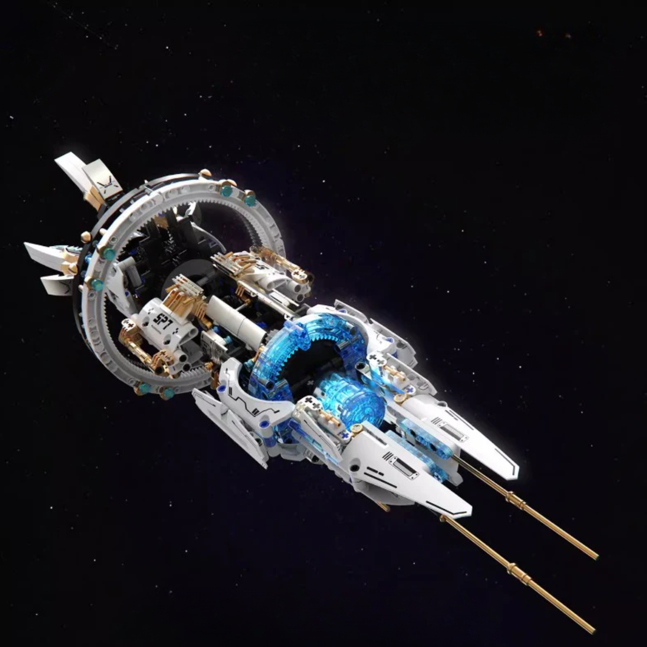 Klocki statek kosmiczny międzygwiezdny LED 1144el sci-fi ruchome części
