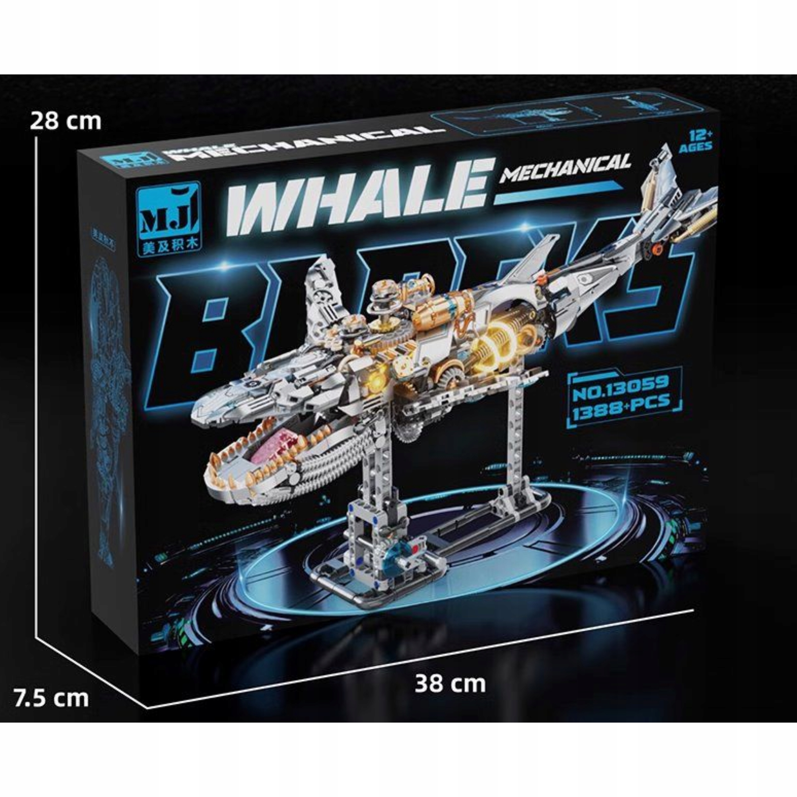 Klocki techniczne wieloryb maszyna 1388 elementów model do składania