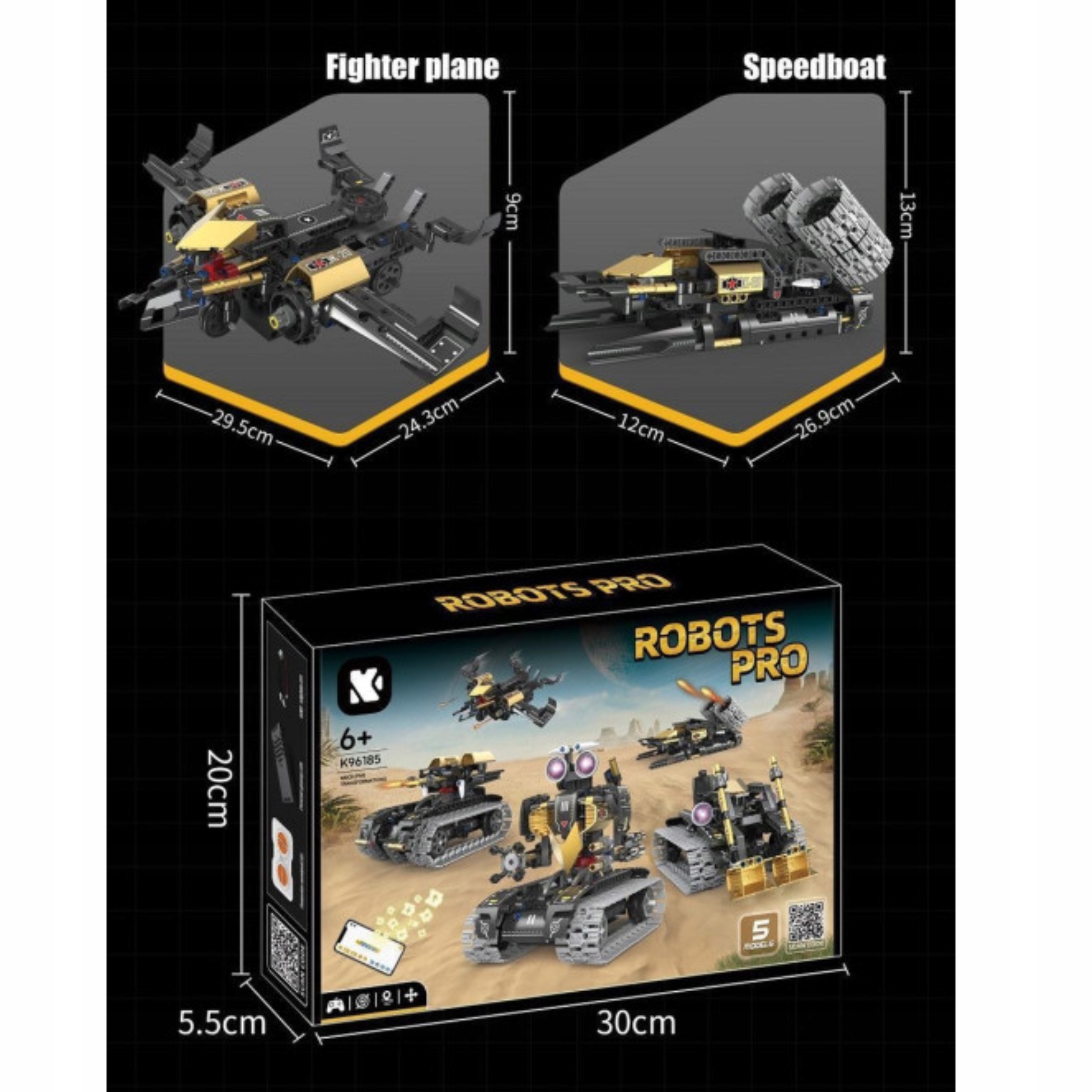 Robot z klocków 5w1 RC aplikacja STEAM wojskowy ROBOT zestaw dzieci 323el