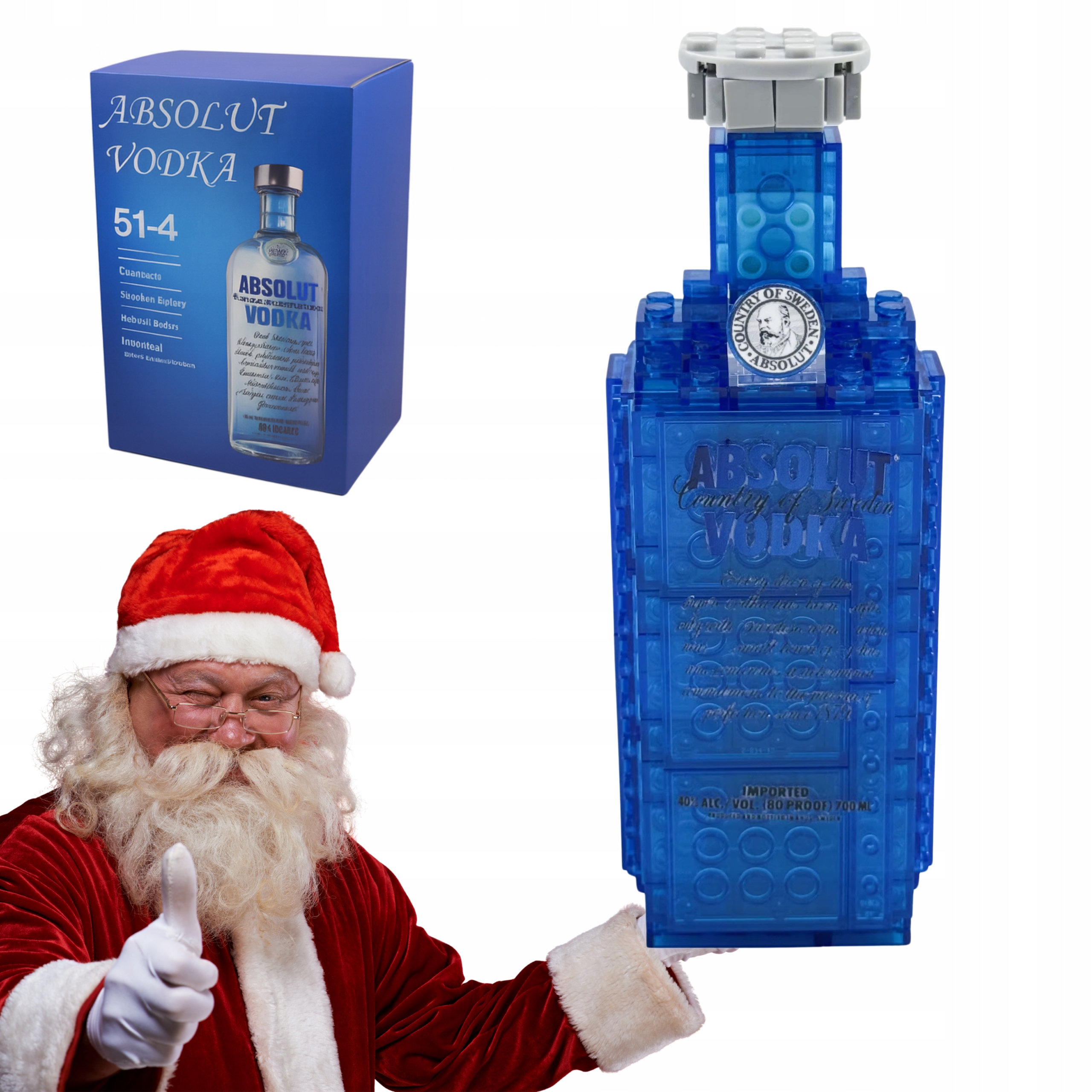 Klocki 3D butelka w stylu Absolut dekoracja kolekcjonerska dla dorosłych