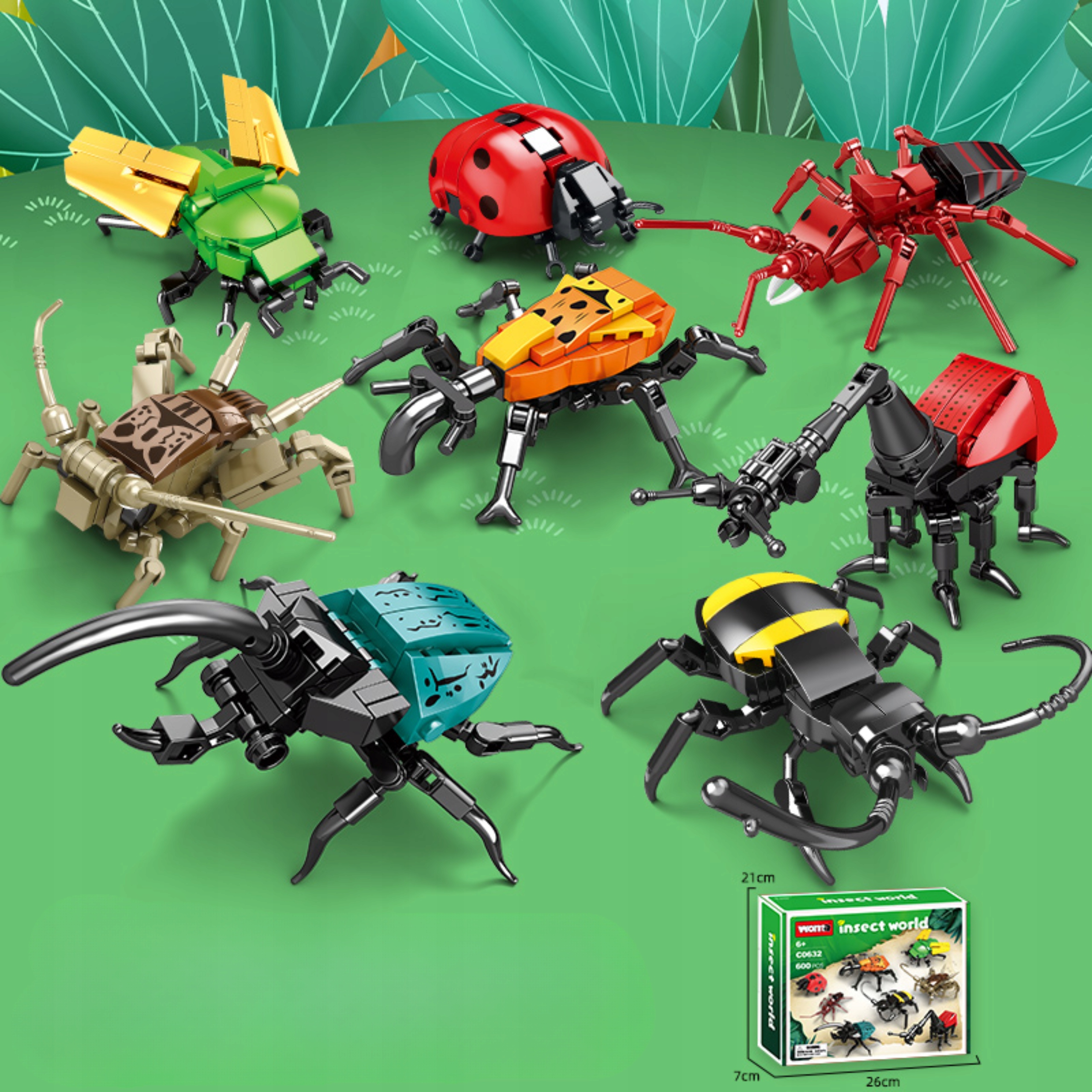 Klocki świat owadów zestaw edukacyjny 8 modeli dla dzieci miłośników natury