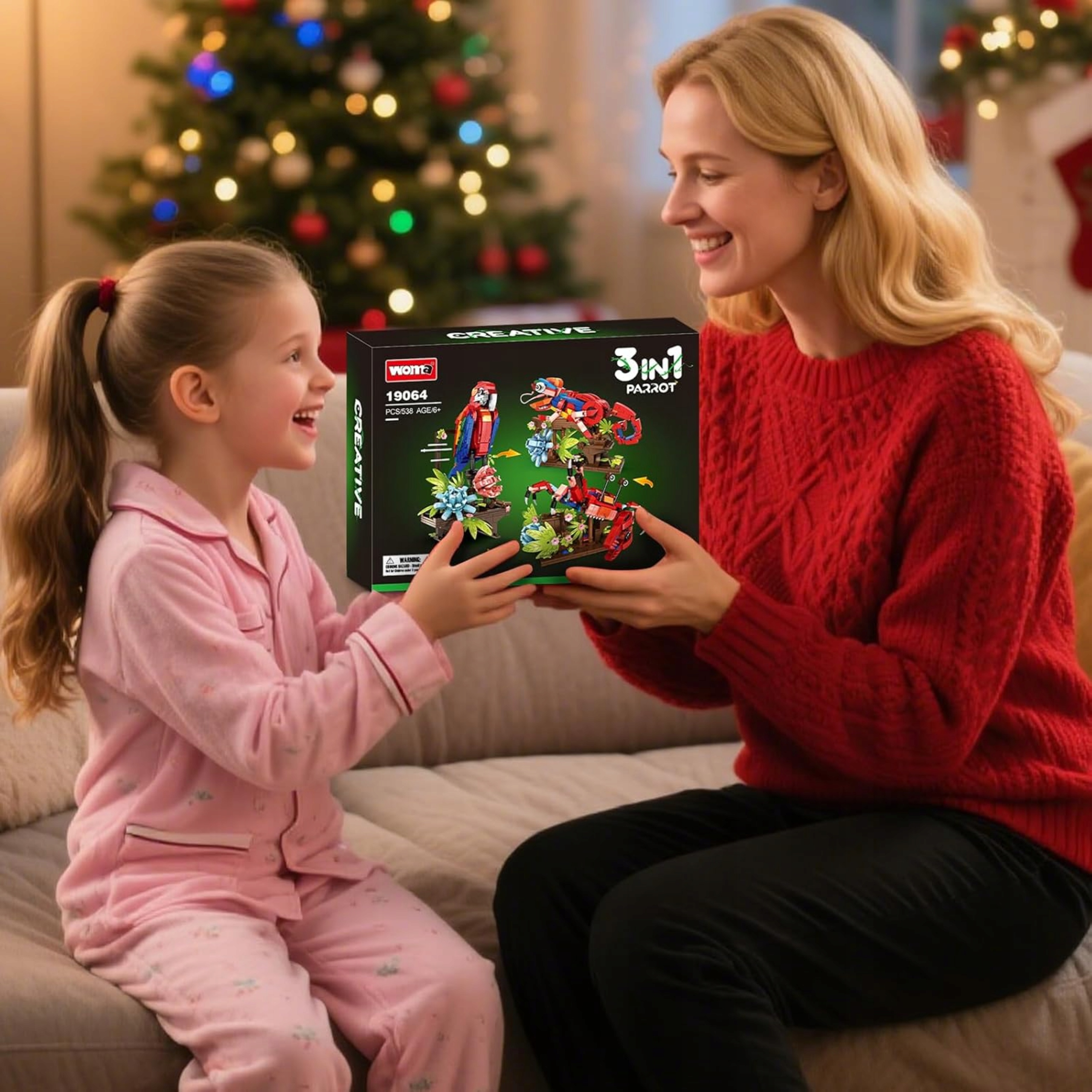 Klocki konstrukcyjne 3w1 Papuga Kameleon Krab Creator zestaw 538 elementów