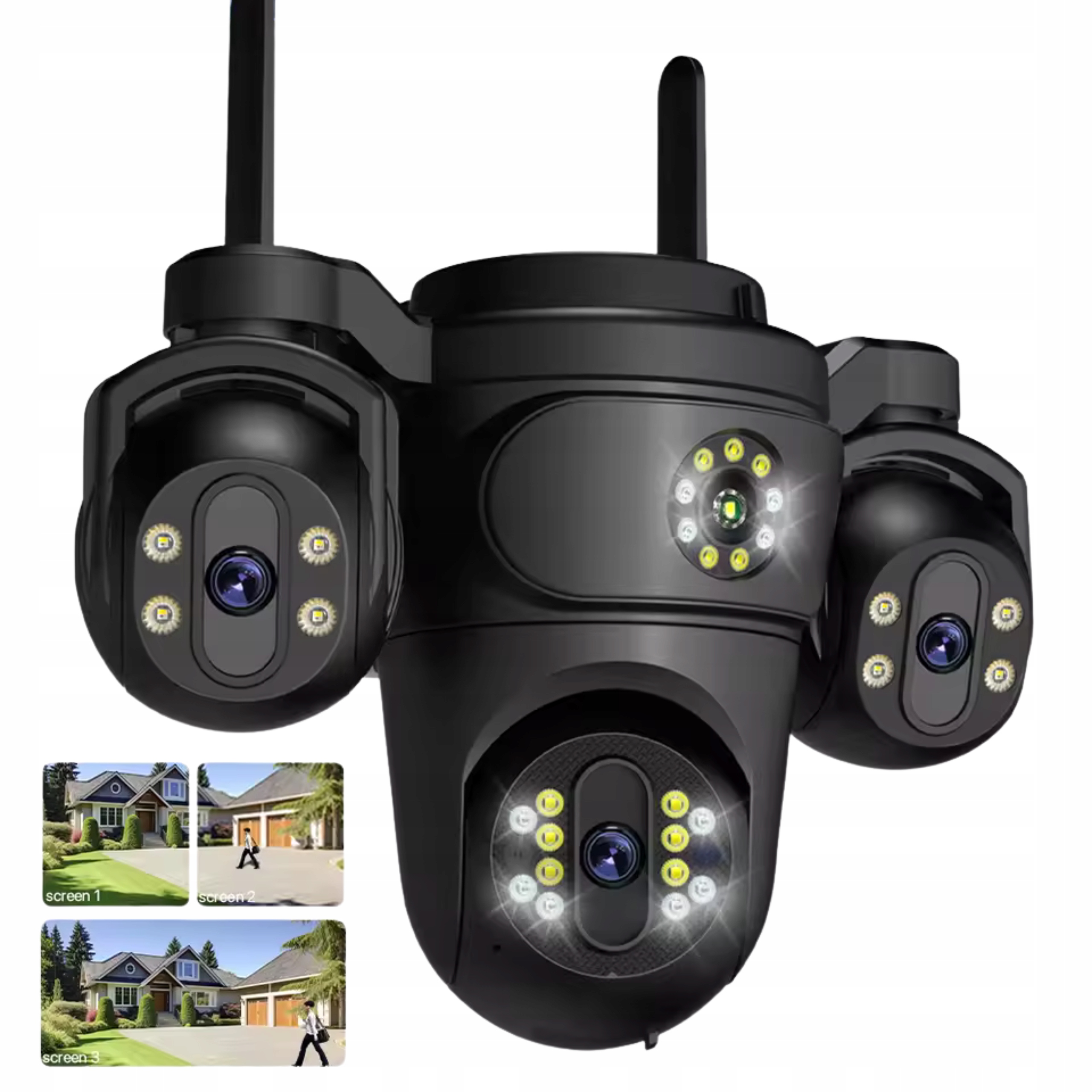 Kamera zewnętrzna WiFi 15MP 4 obiektywy 4 zoom Auto Track PTZ IP66 MIKROFON