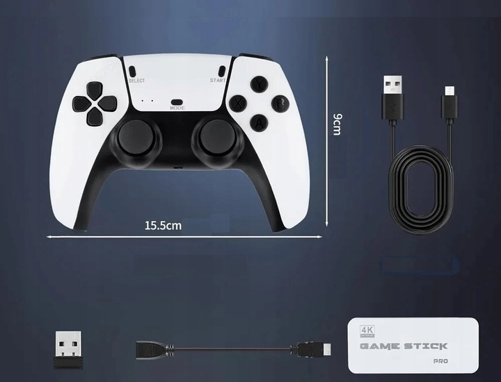 GRA TELEWIZYJNA retro bezprzewodowa z 2 kontrolerami 64GB DUŻO gier HDMI