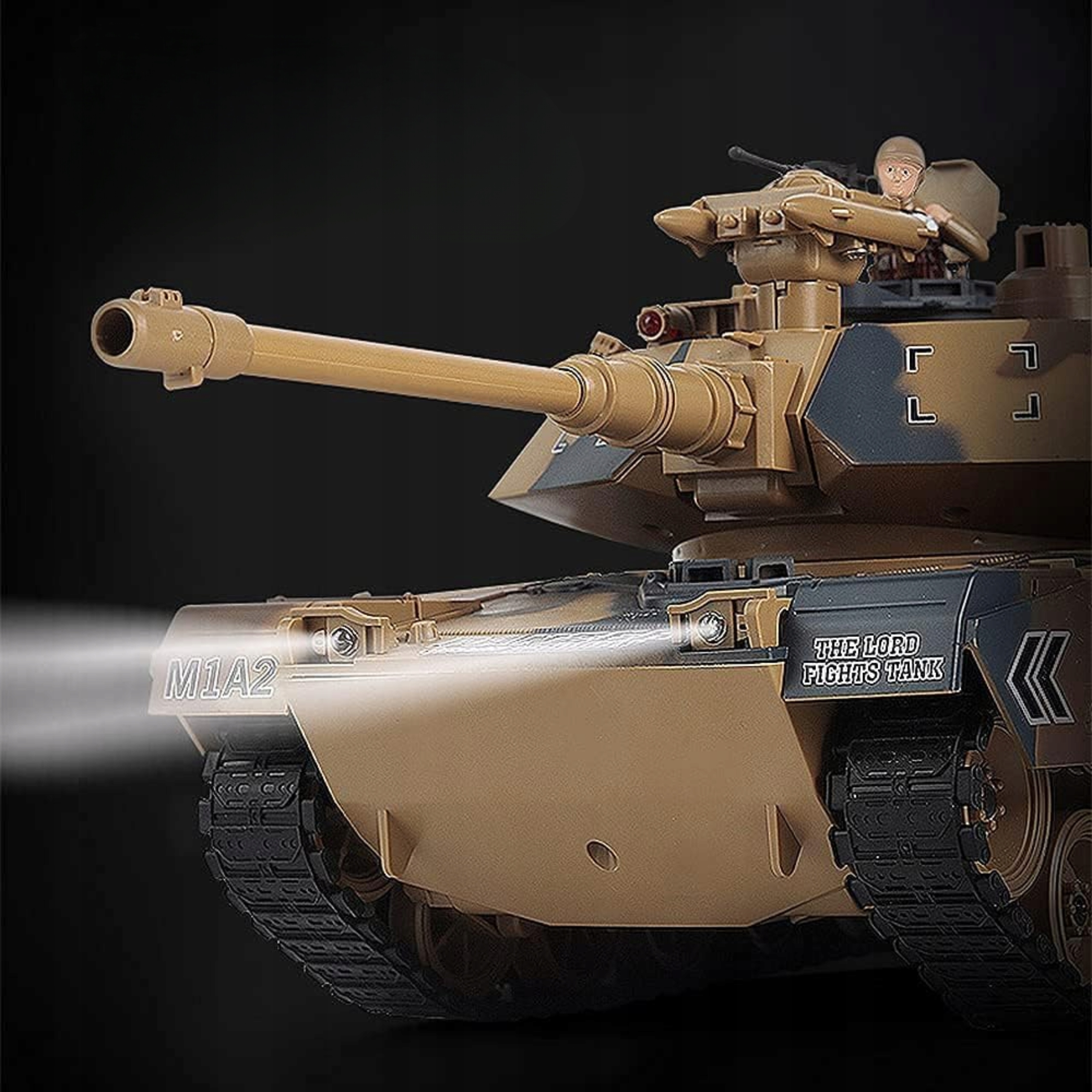 Zdalnie sterowany czołg M1A2 Abrams RC 2.4 GHz dymi strzela kulkami DUŻY