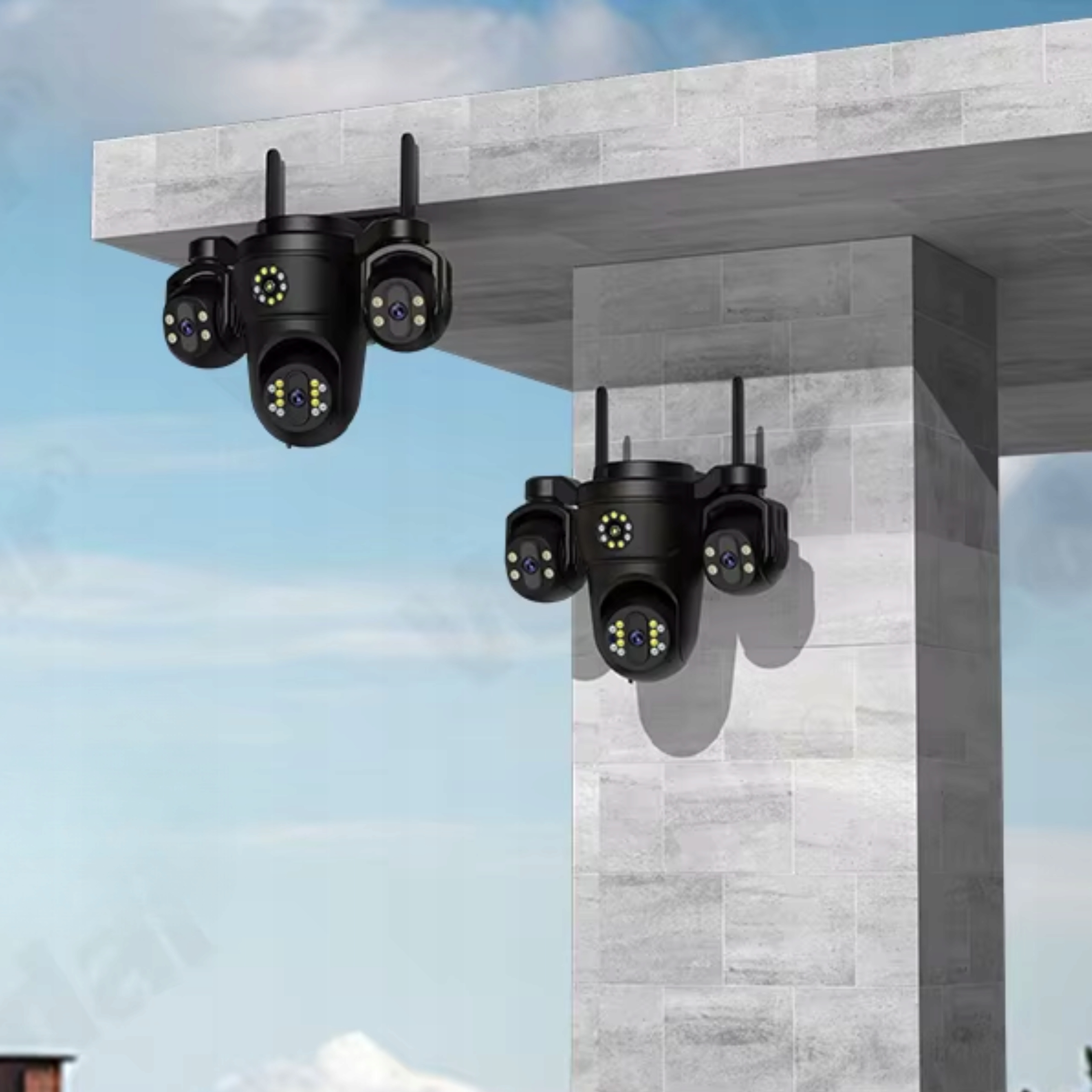 Kamera zewnętrzna WiFi 15MP 4 obiektywy 4 zoom Auto Track PTZ IP66 MIKROFON