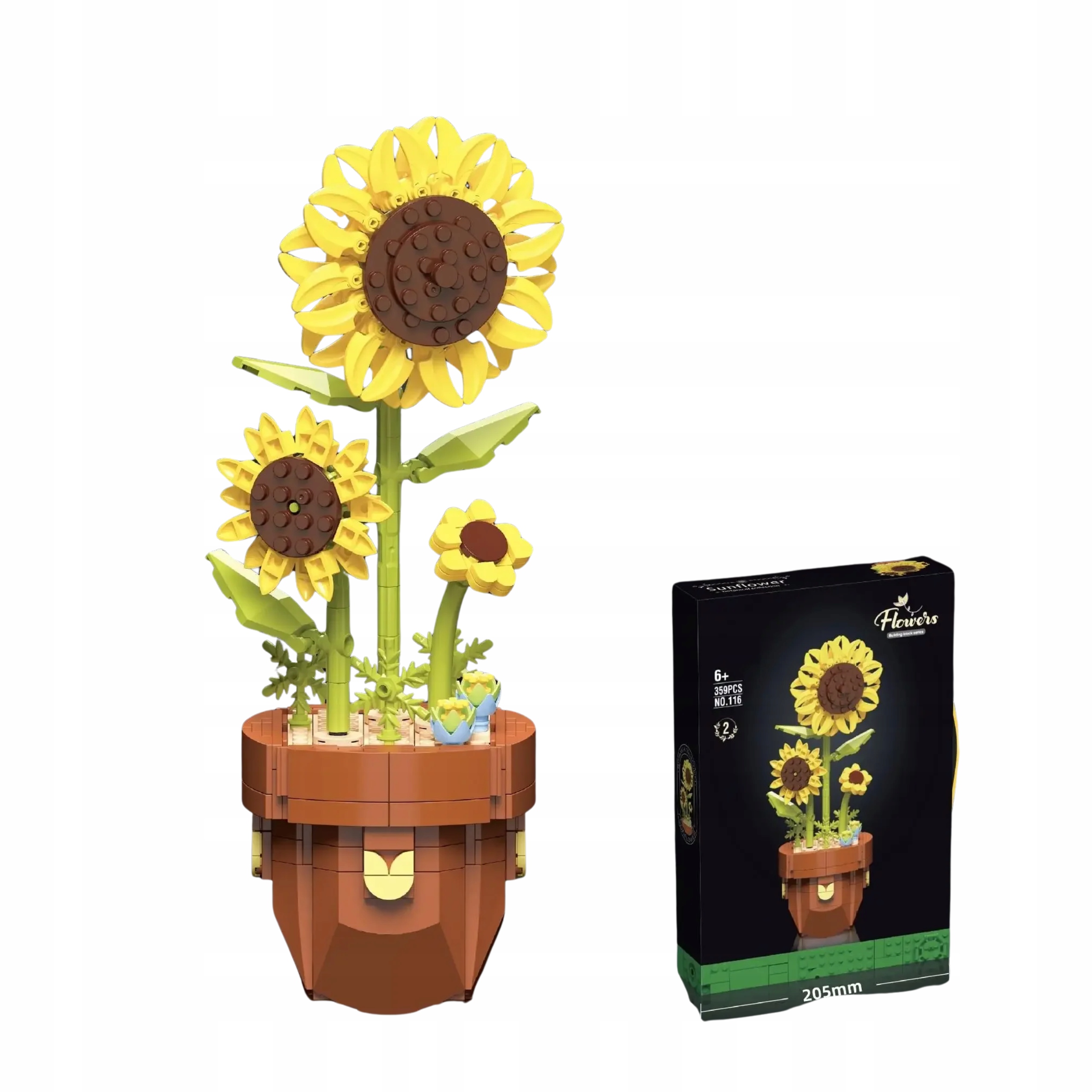 Słonecznik z klocków Układanka 3D Klocki konstrukcyjne kwiat dla dzieci,