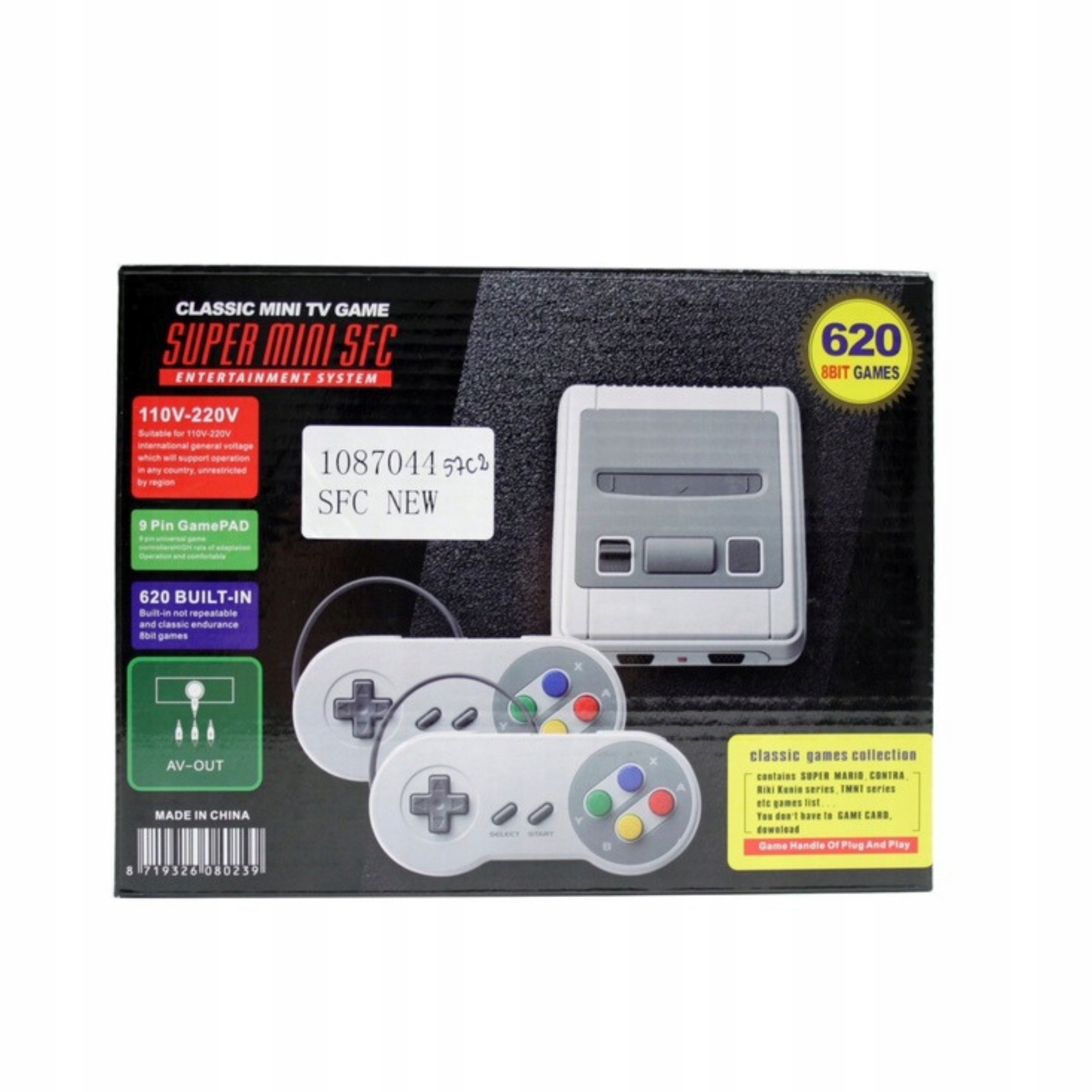 Retro konsola do gier z 620 grami mini pegasus 8 bit 2 pady TV AV