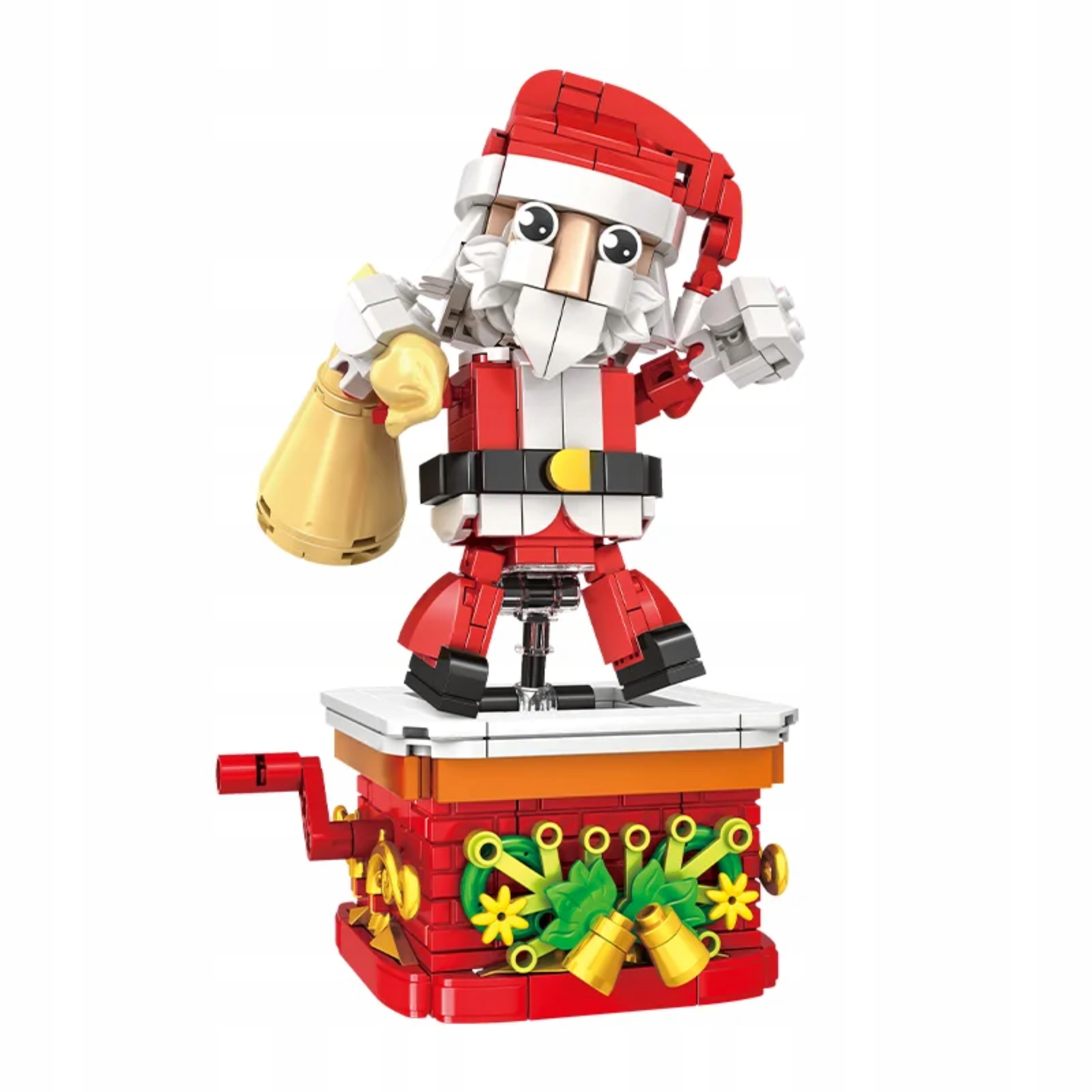 Klocki świąteczny Mikołaj z ruchomym mechanizmem dekoracja Boże narodzenie