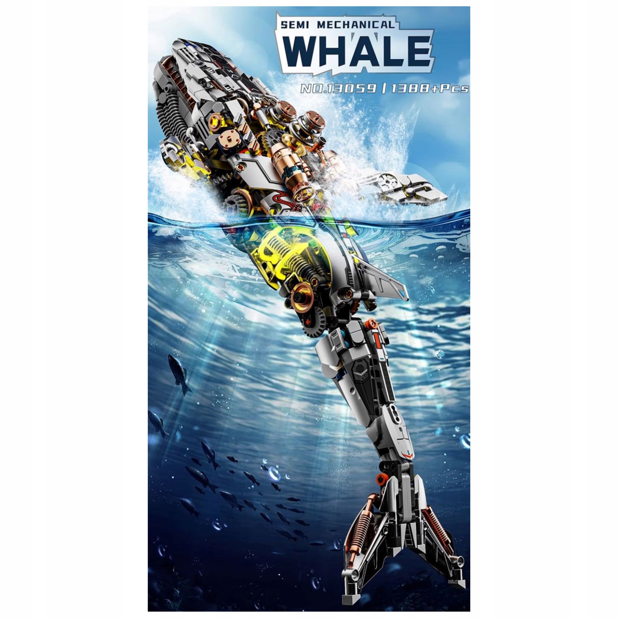 Klocki techniczne wieloryb maszyna 1388 elementów model do składania